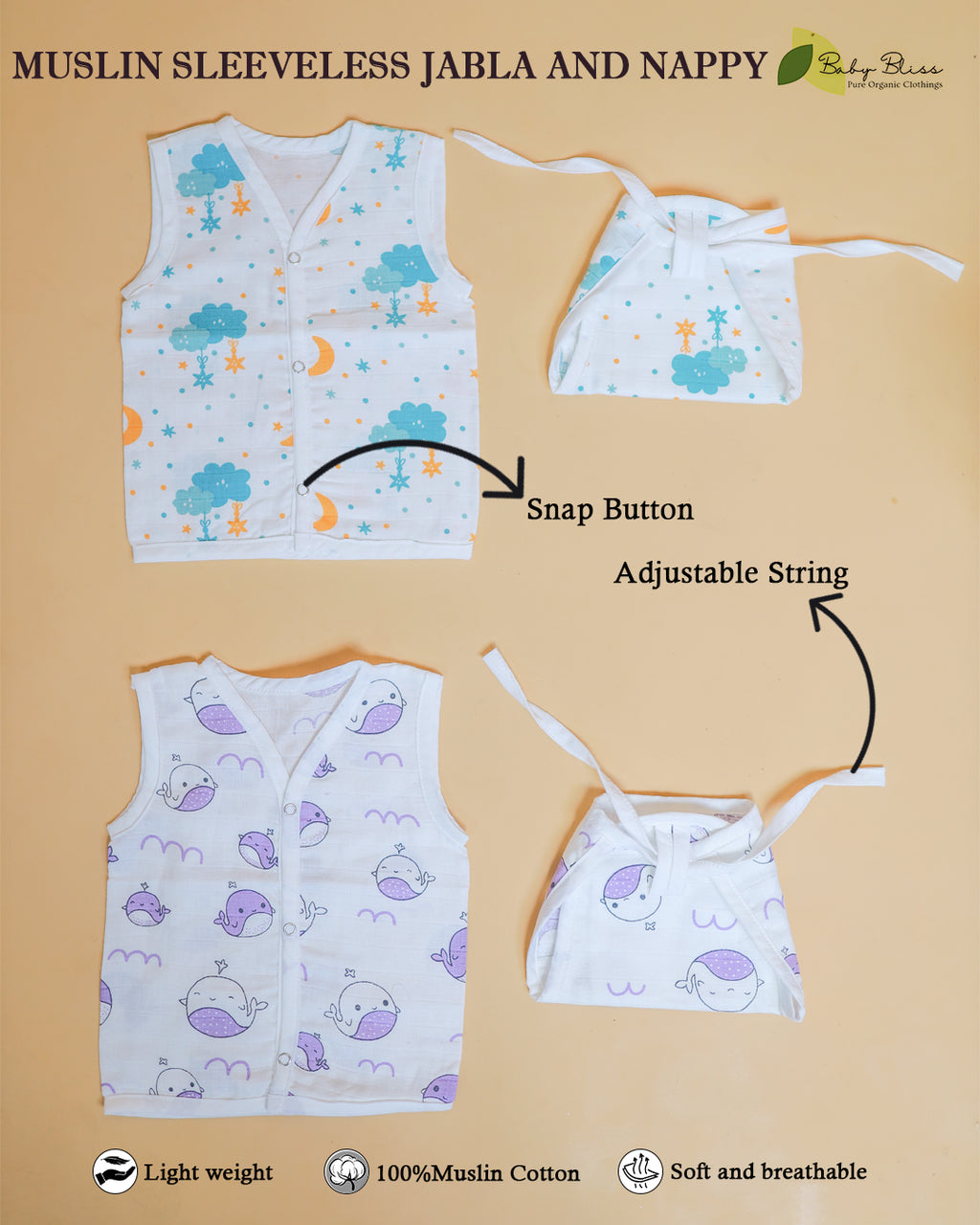 Muslin Jabla & Nappy Combo