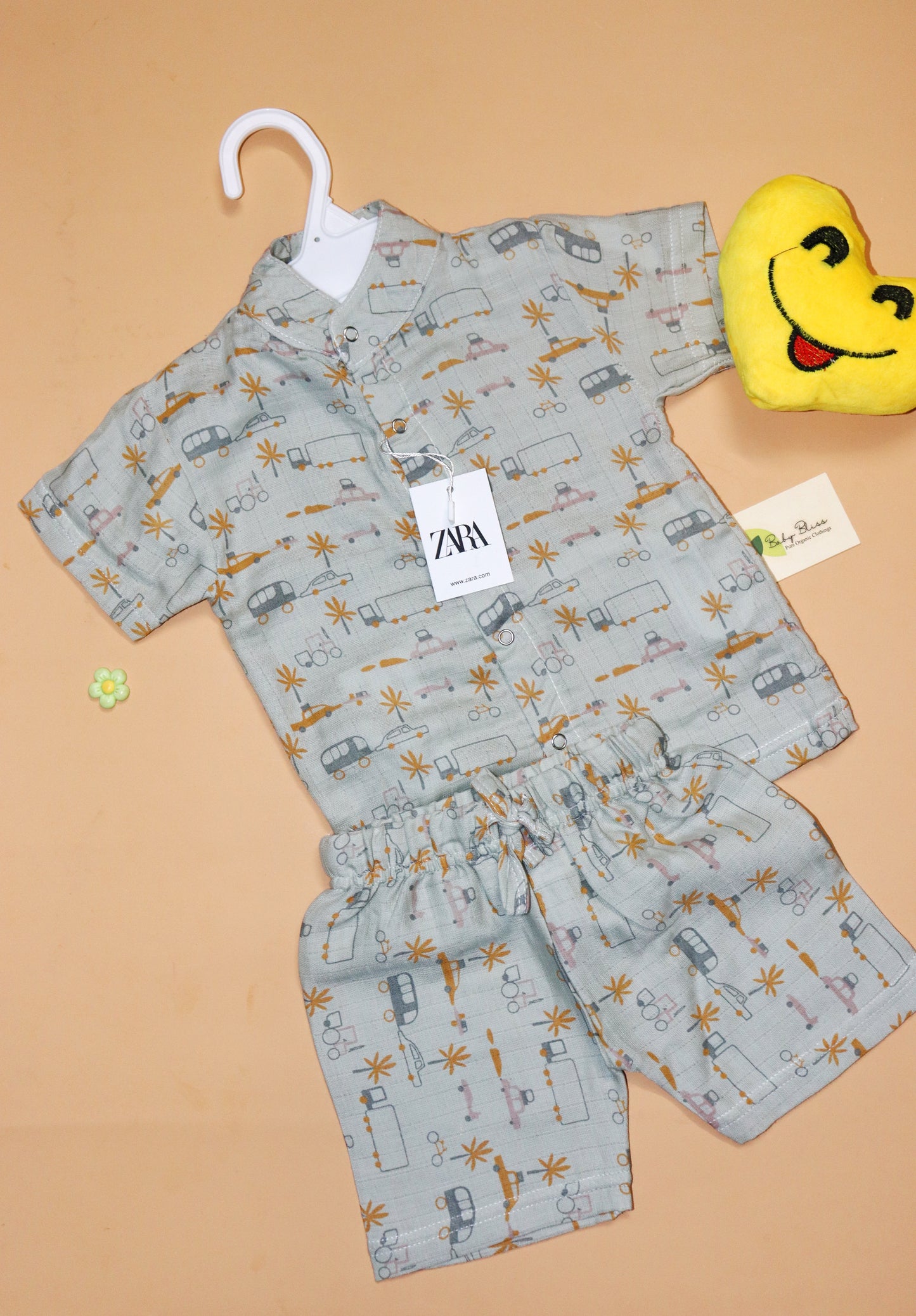 Muslin Chinese Collar Co-Ord Set for Babies (Up to 3 Years)