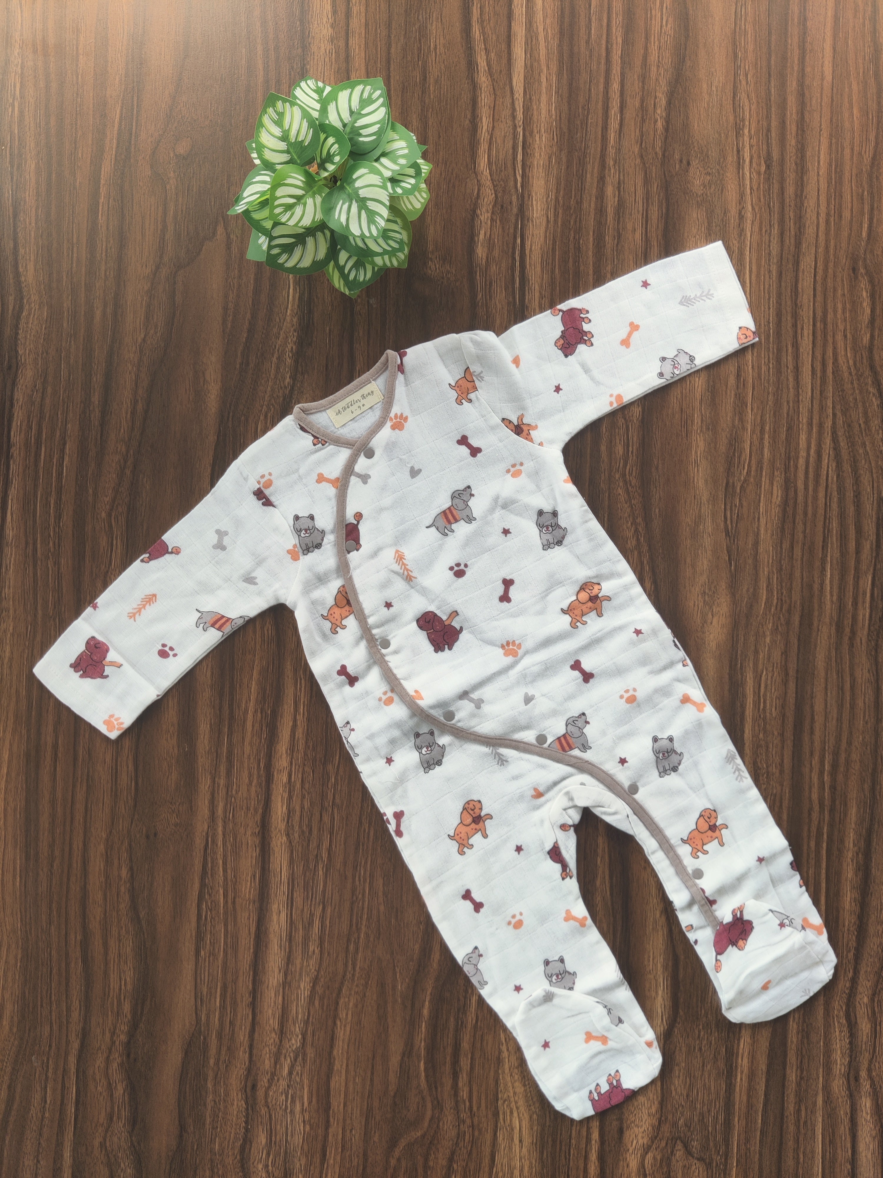 Muslin Cotton Sleepsuits - Rompers ( 6-9 Months)