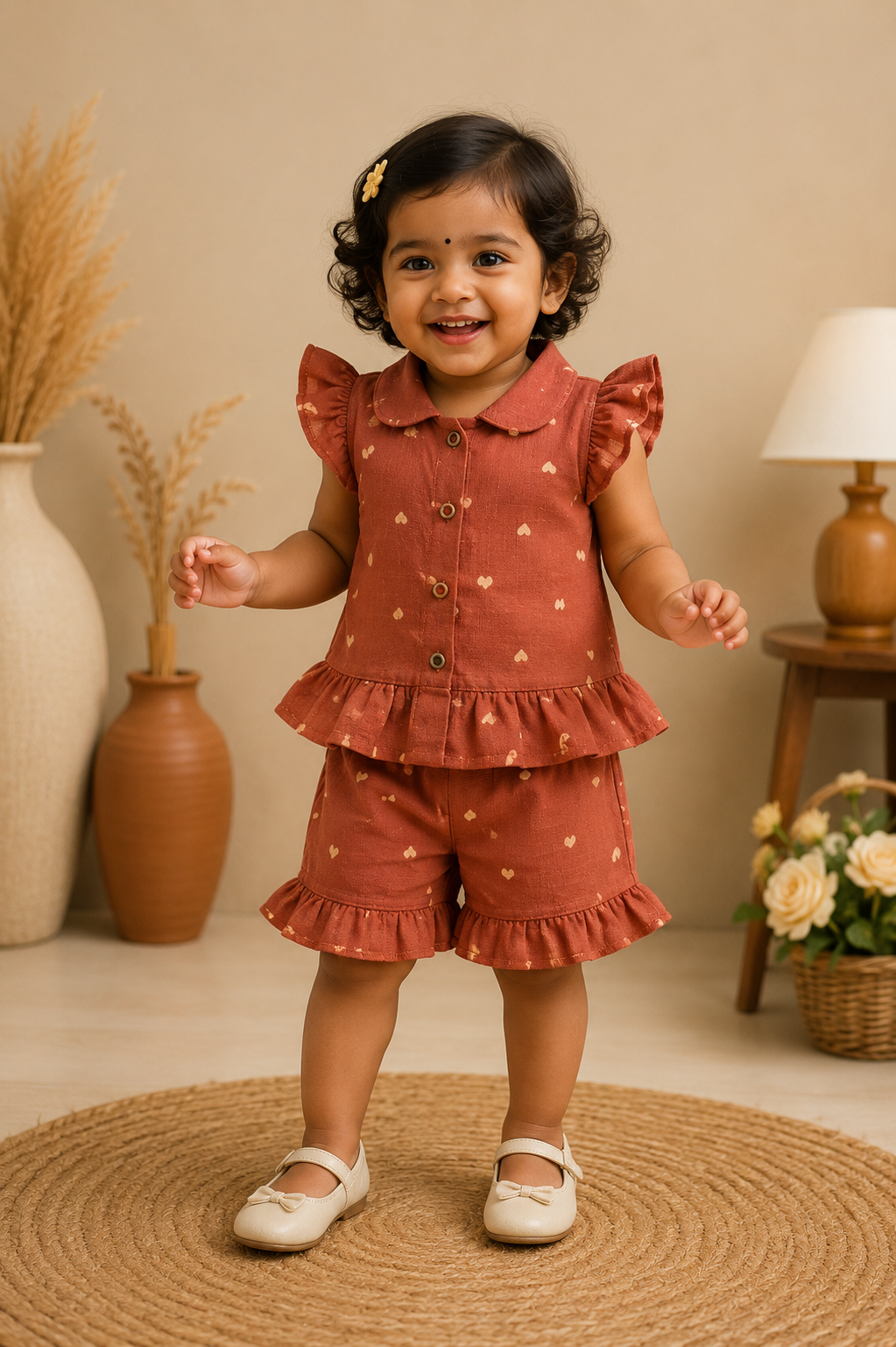 Muslin Frill Co-ord Set for Kids (1–4 Years) – Soft, Stylish & Breathable