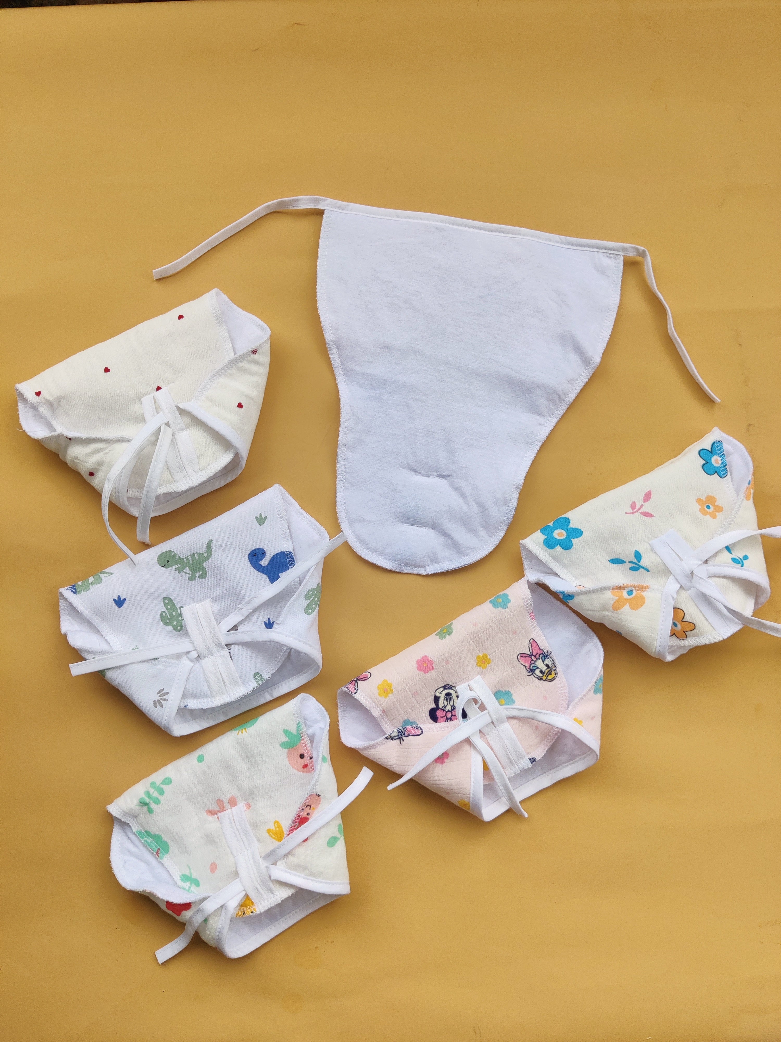 Muslin Padded Nappies - Pack of Six