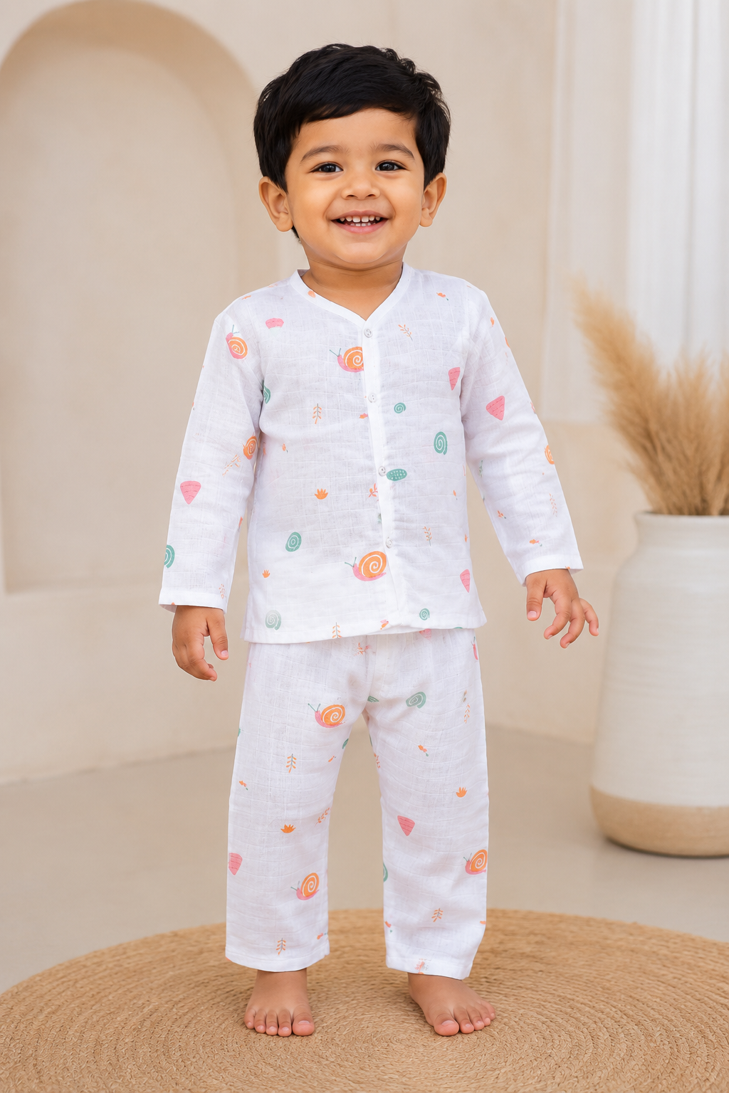 Muslin Sleepsuit with Diaper Allowance - Unisex