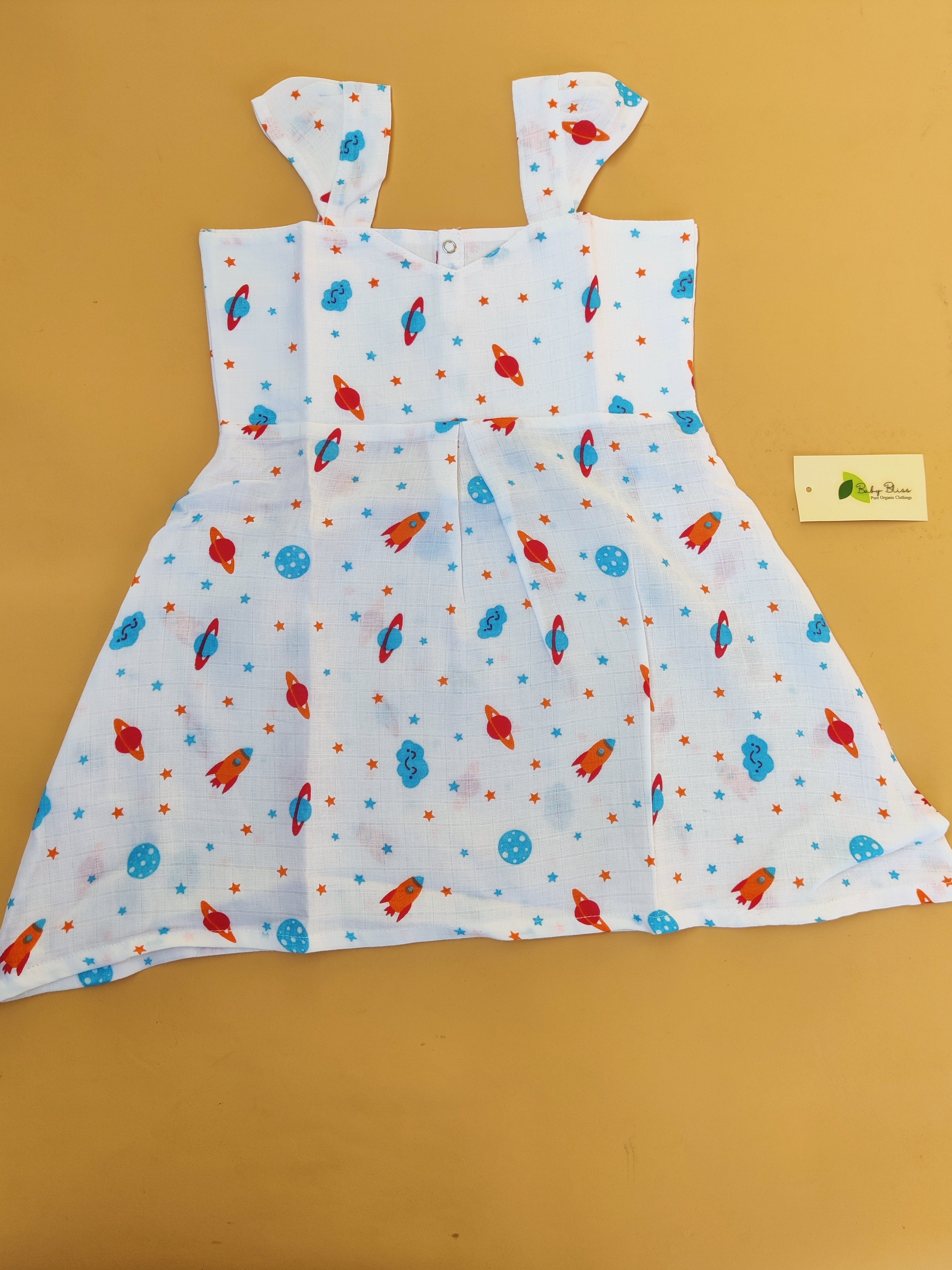 Muslin Butterfly Strap Frocks