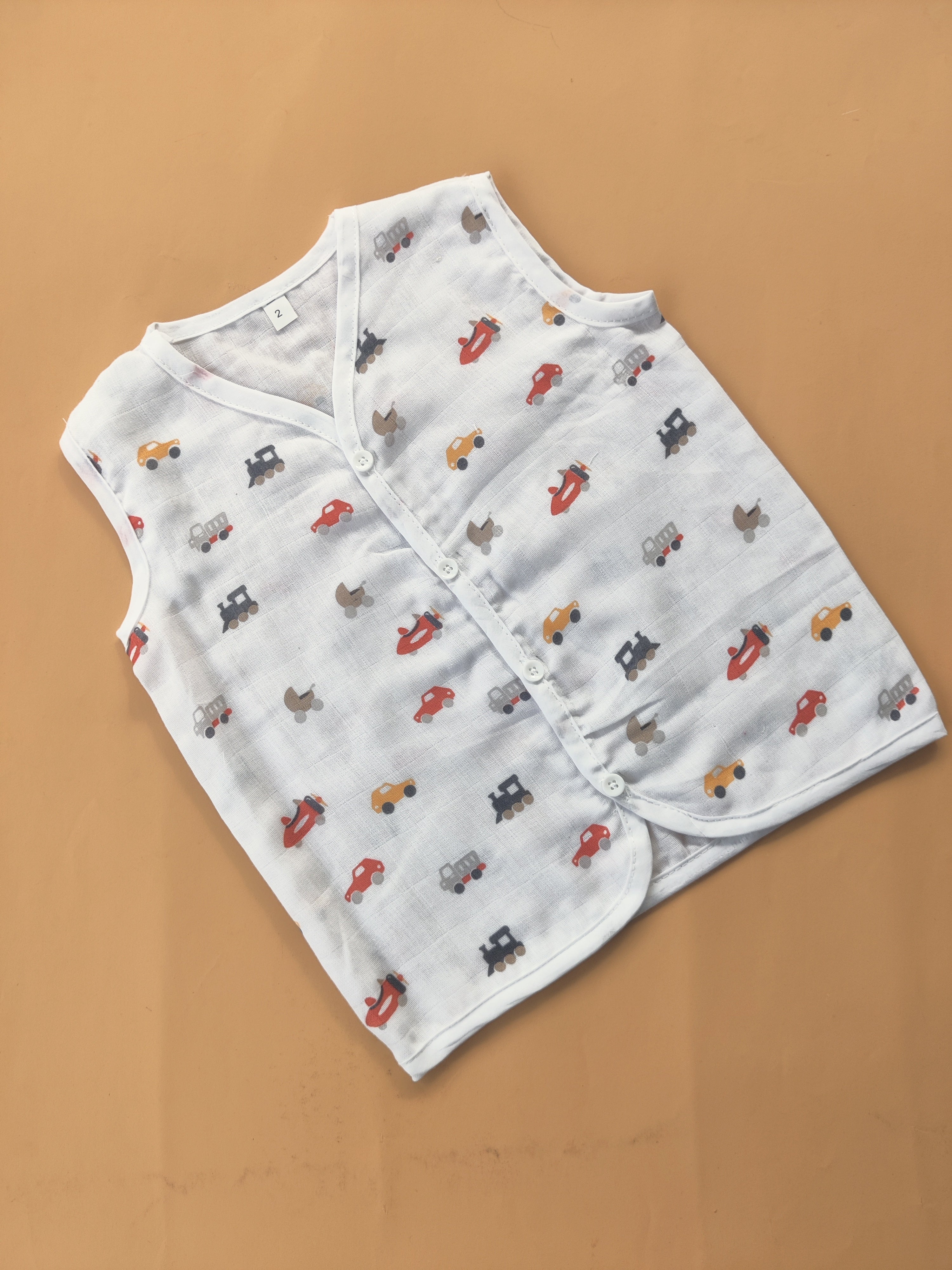 Muslin Sleeveless Jabla (0–3 Years) Pack of five