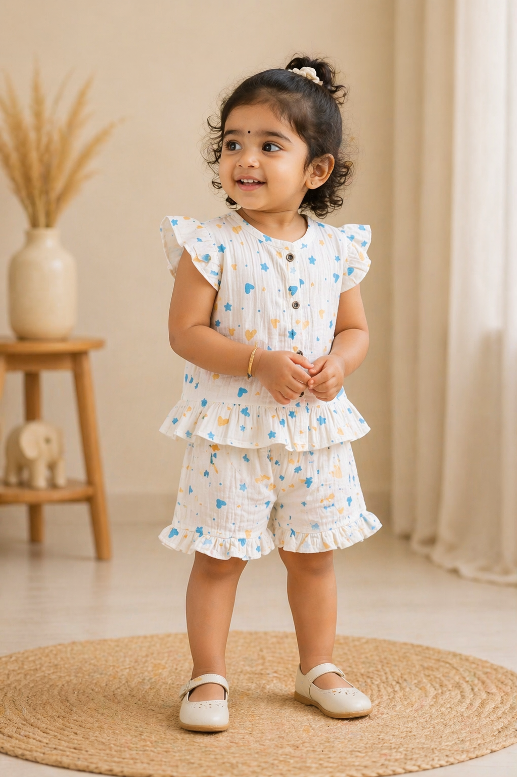 Muslin Frill Co-ord Set for Kids (1–4 Years) – Soft, Stylish & Breathable