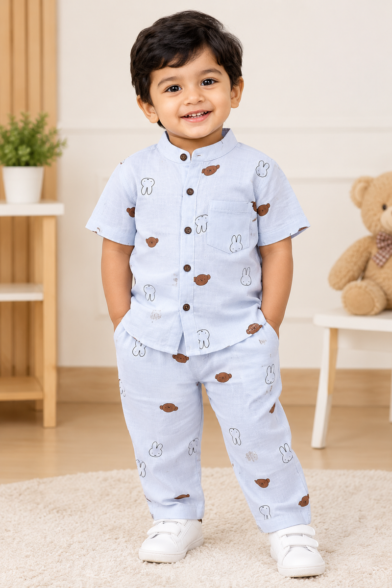 Branded Muslin Half Sleeve + Pant (2-6 Years) - Printed.