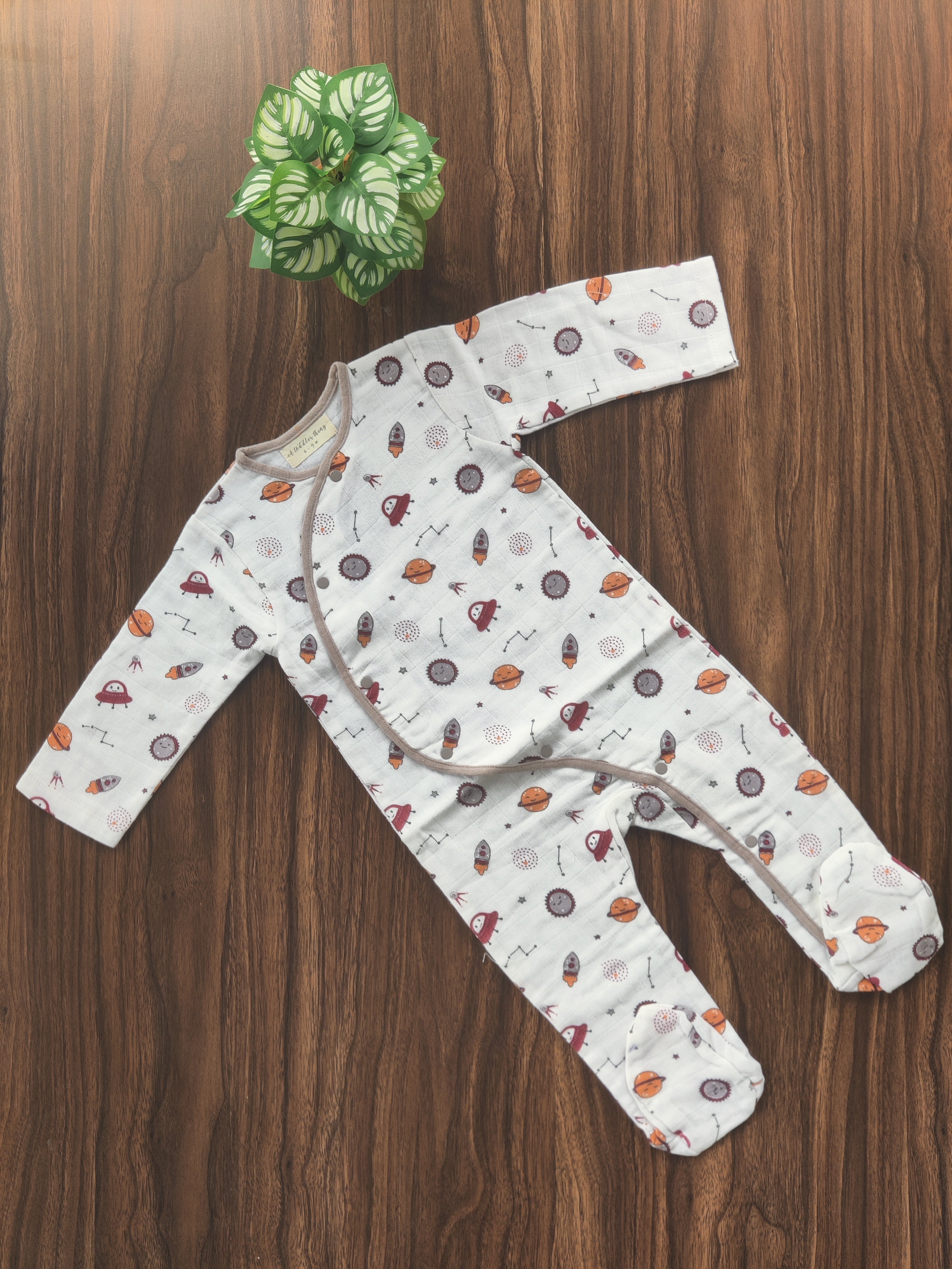 Muslin Cotton Sleepsuits - Rompers ( 6-9 Months)