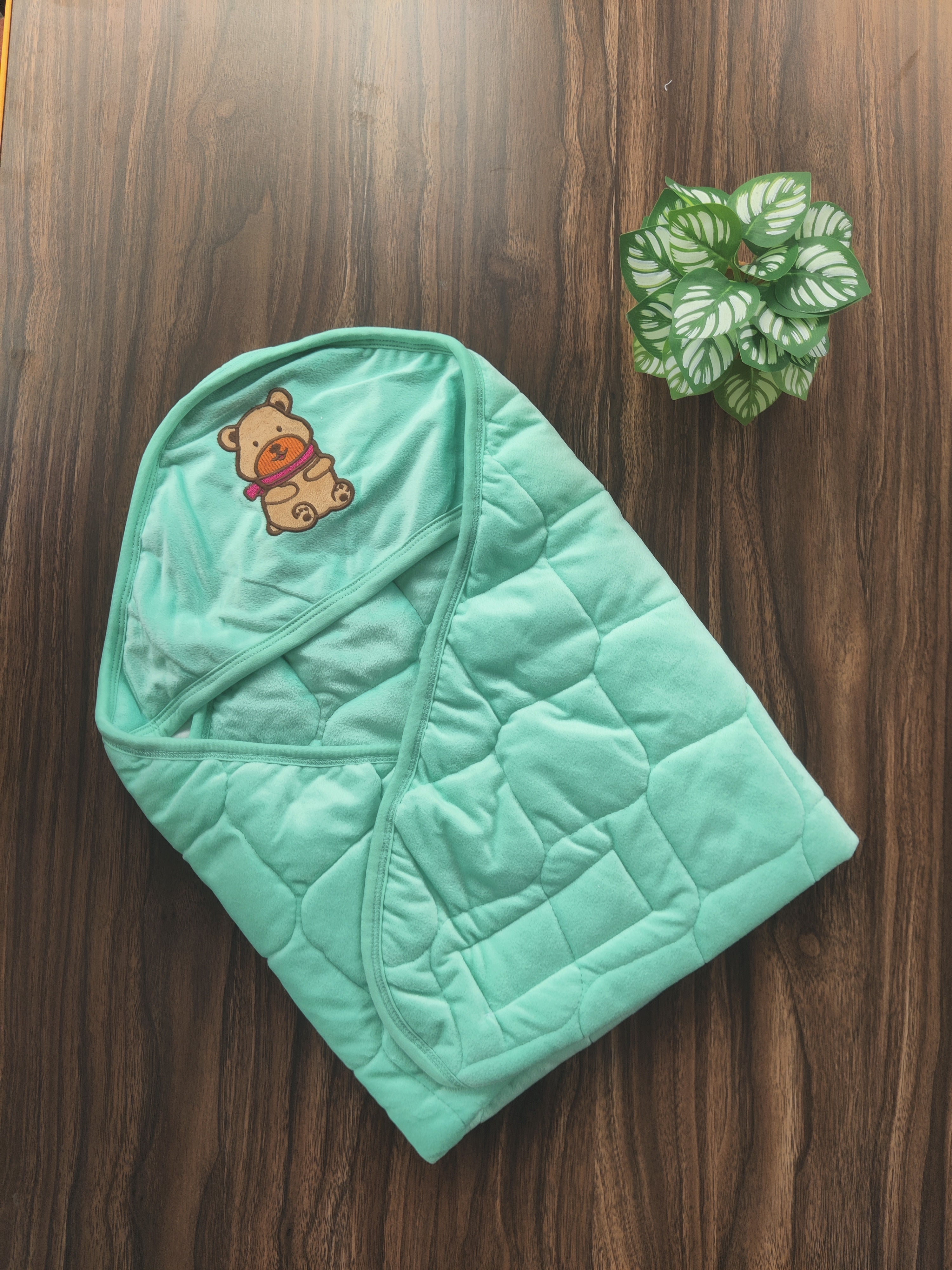 Warm Quilted Wrapper - Solid Embroidery
