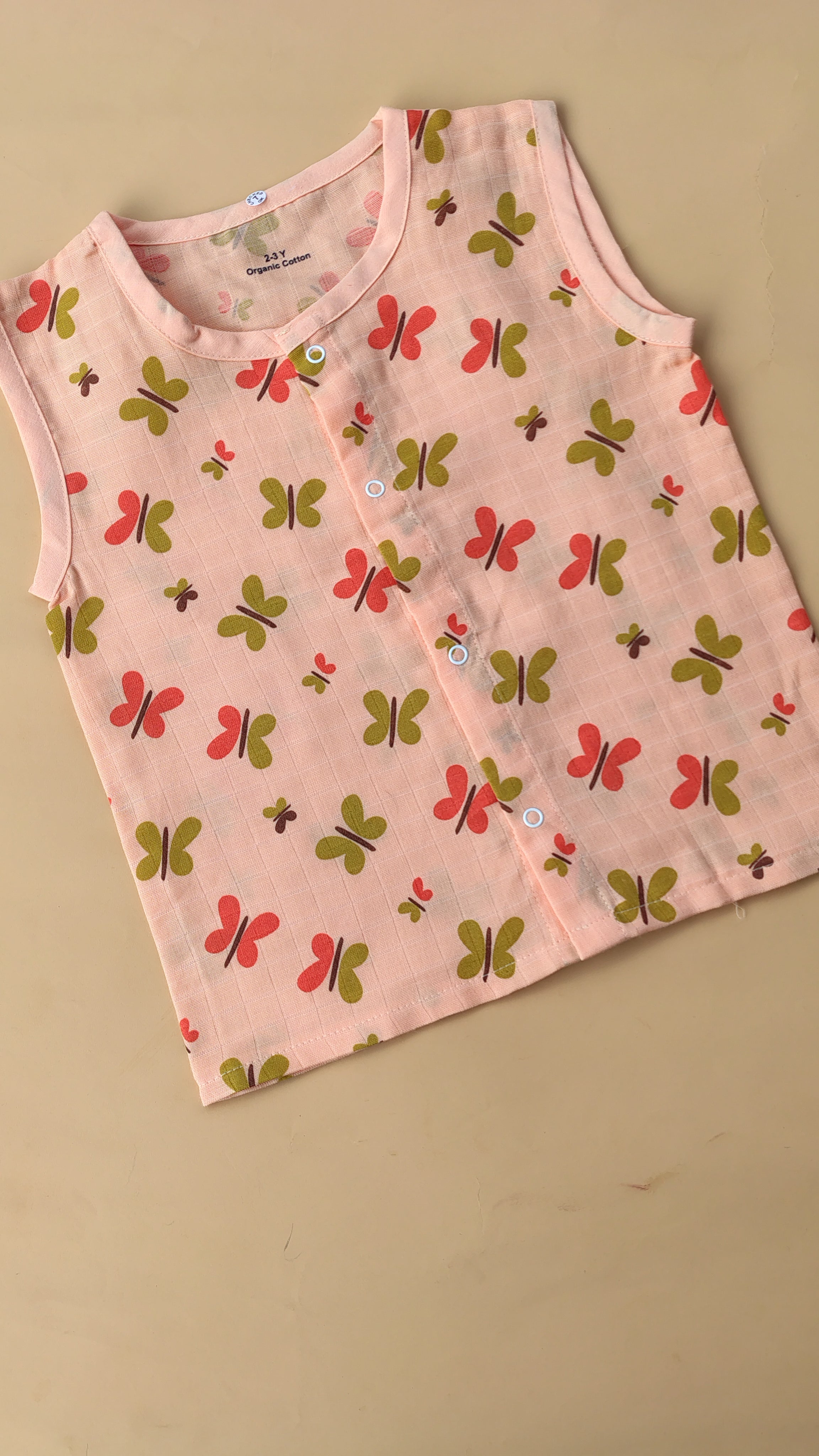 Color Printed Sleeveless Jabla