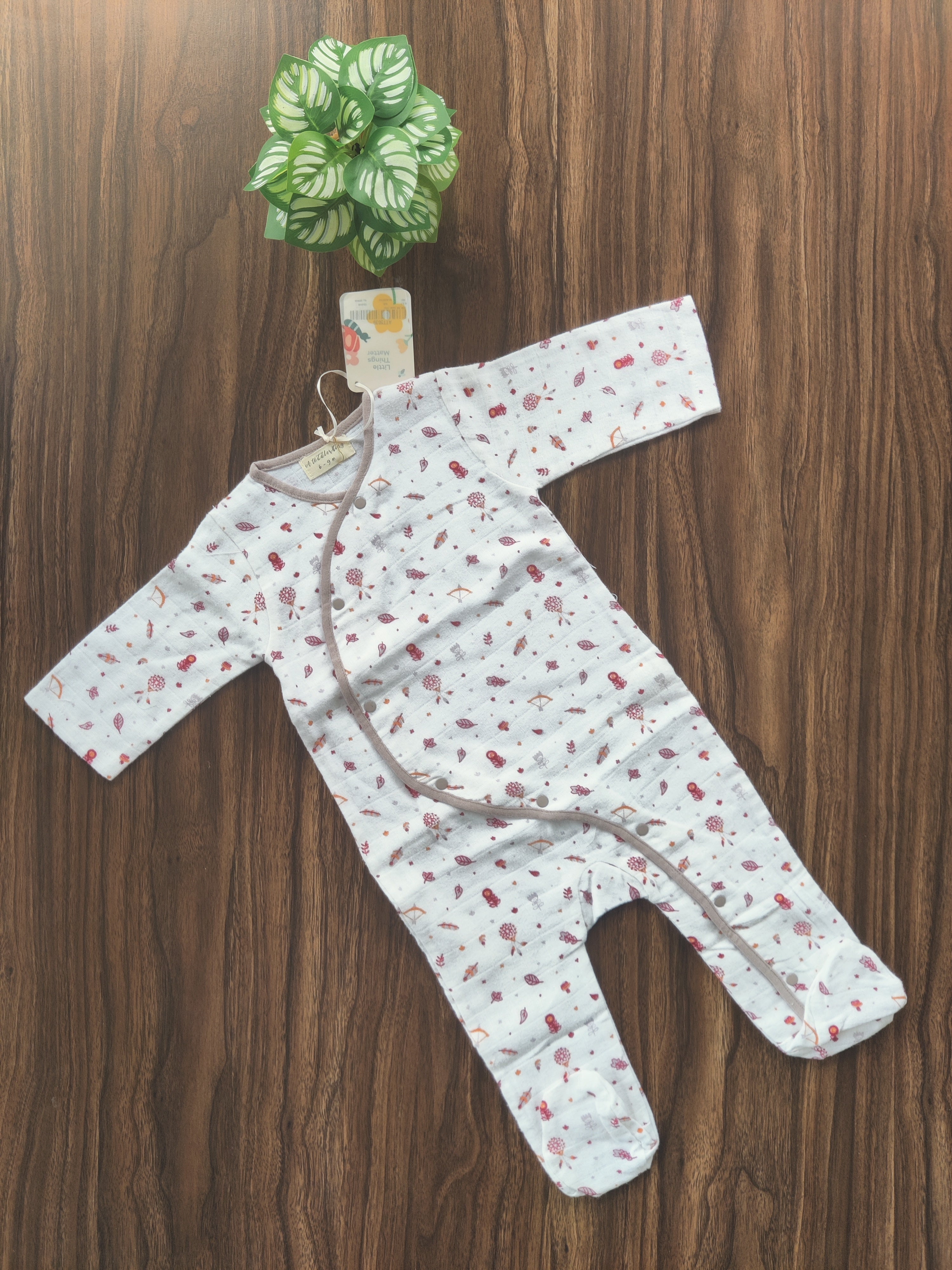 Muslin Cotton Sleepsuits - Rompers ( 6-9 Months)