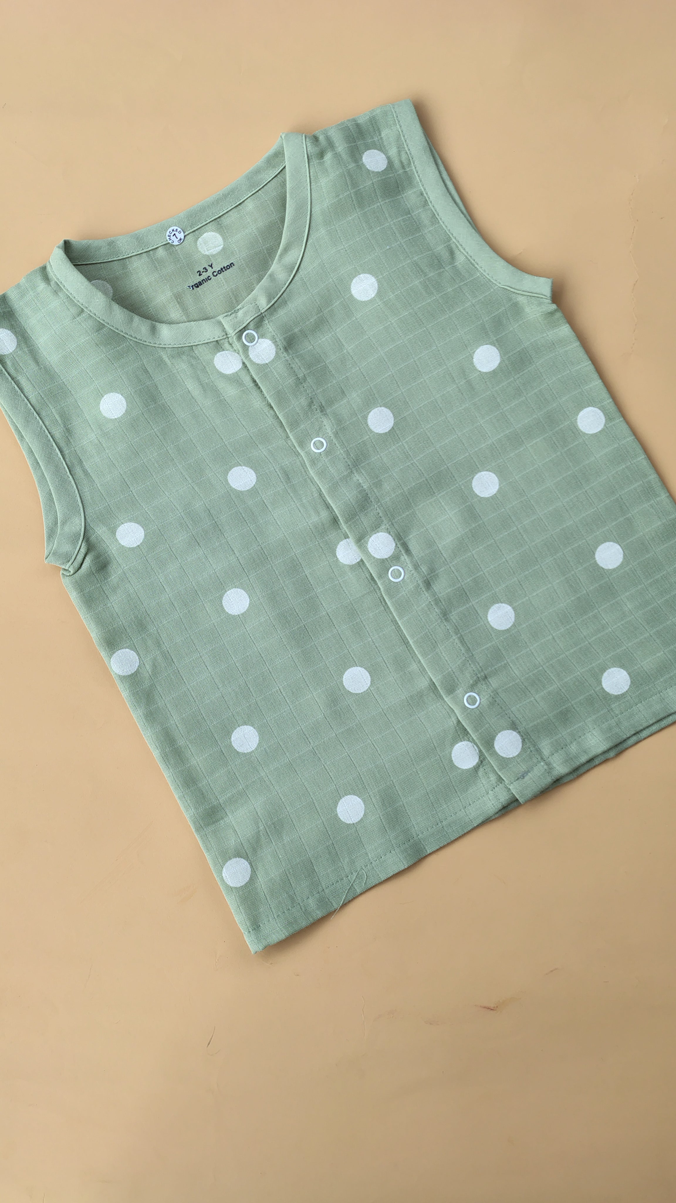 Color Printed Sleeveless Jabla