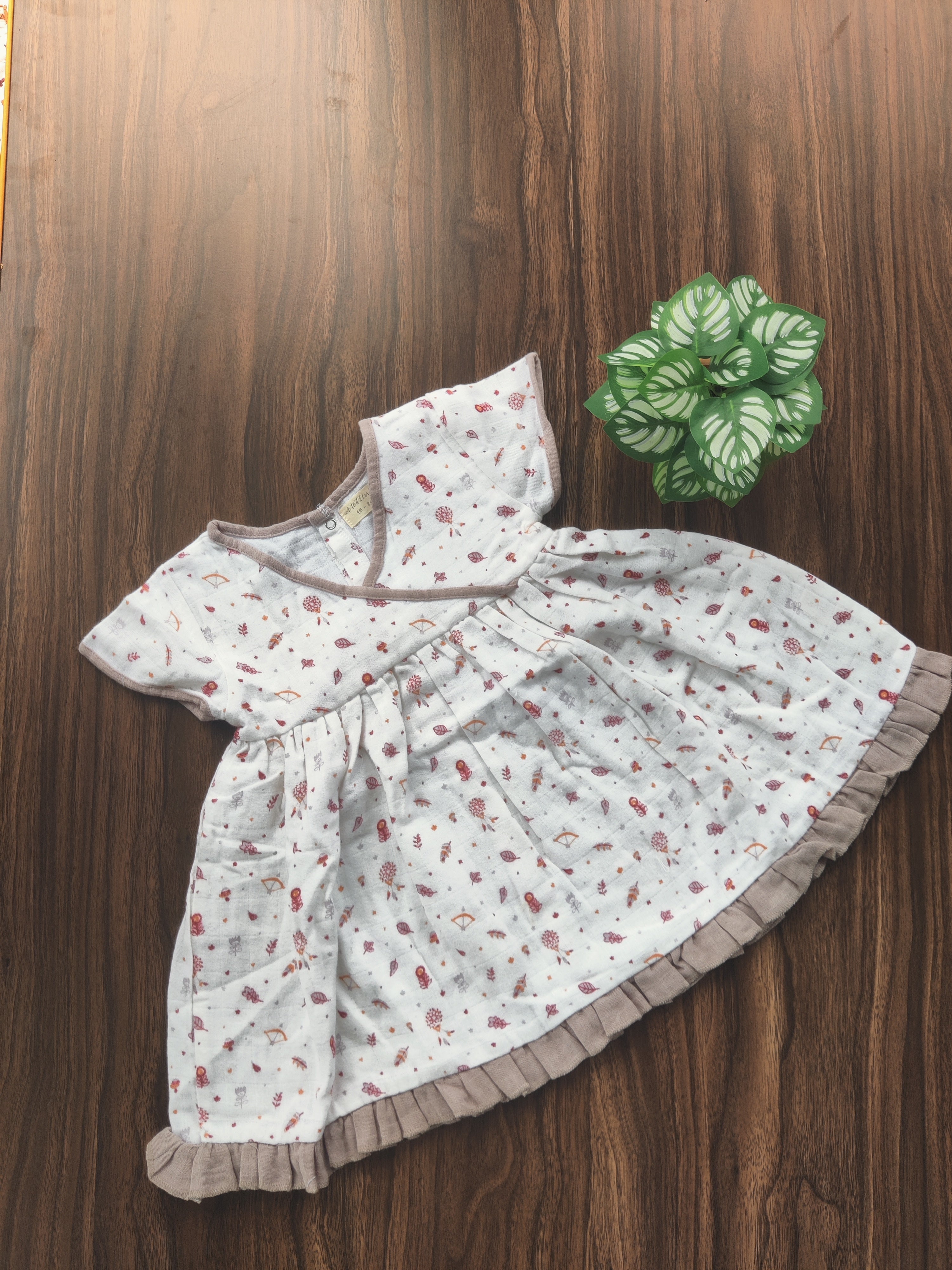 Premium Muslin Cross Over Frock with Heavy Frills