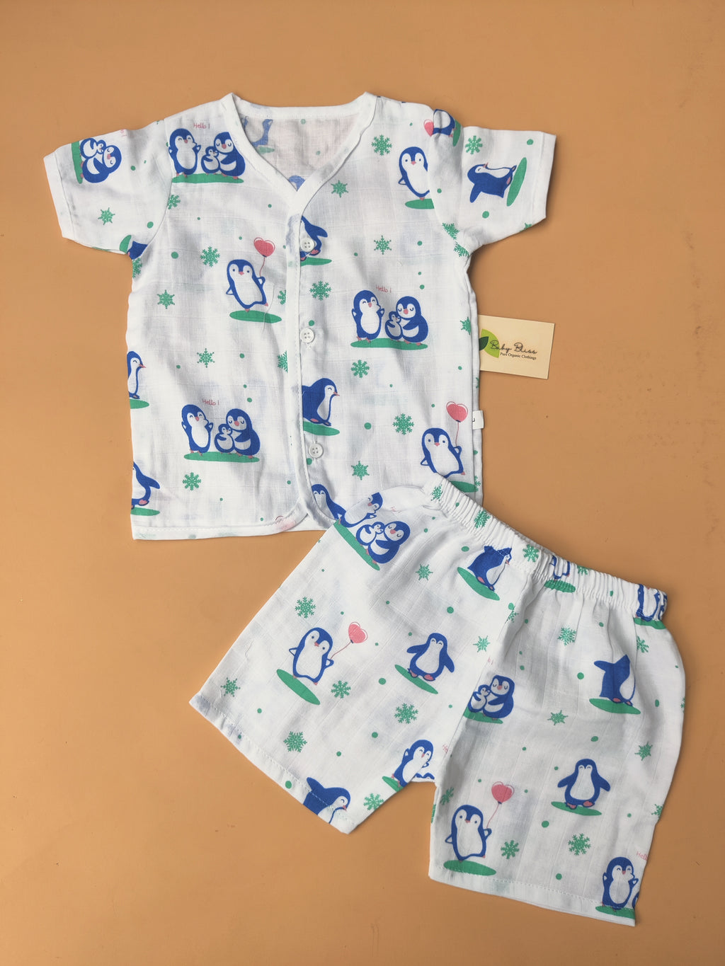 Muslin Half Sleeve Co- Ord (Regular Button)