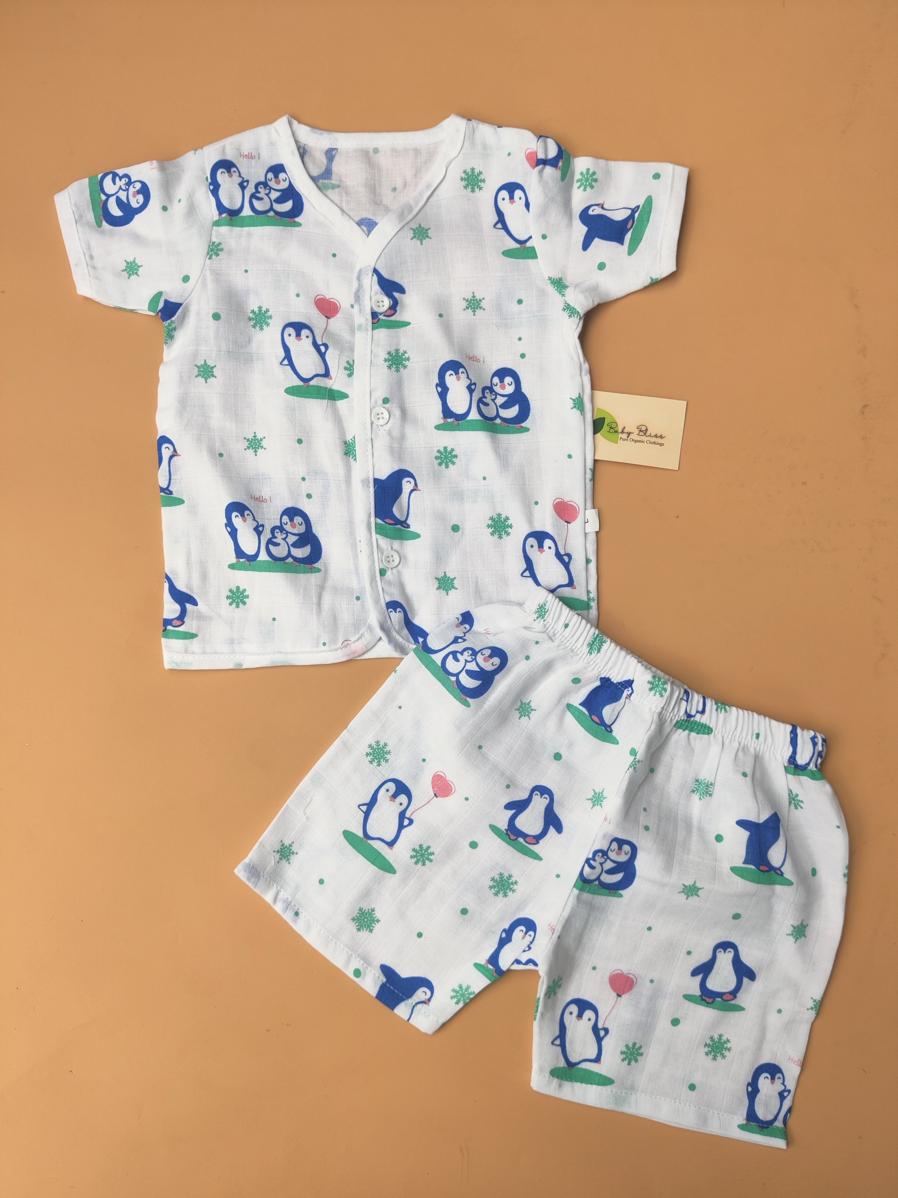 Muslin Half Sleeve Co- Ord (Regular Button)