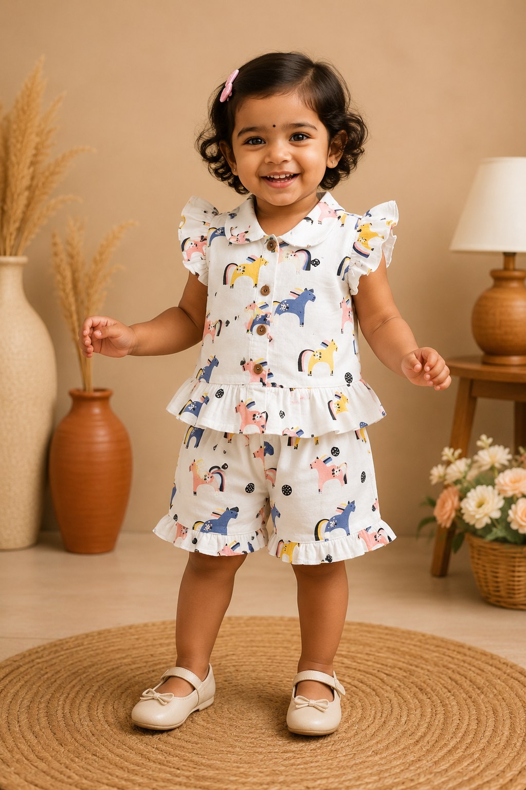 Muslin Frill Co-ord Set for Kids (1–4 Years) – Soft, Stylish & Breathable