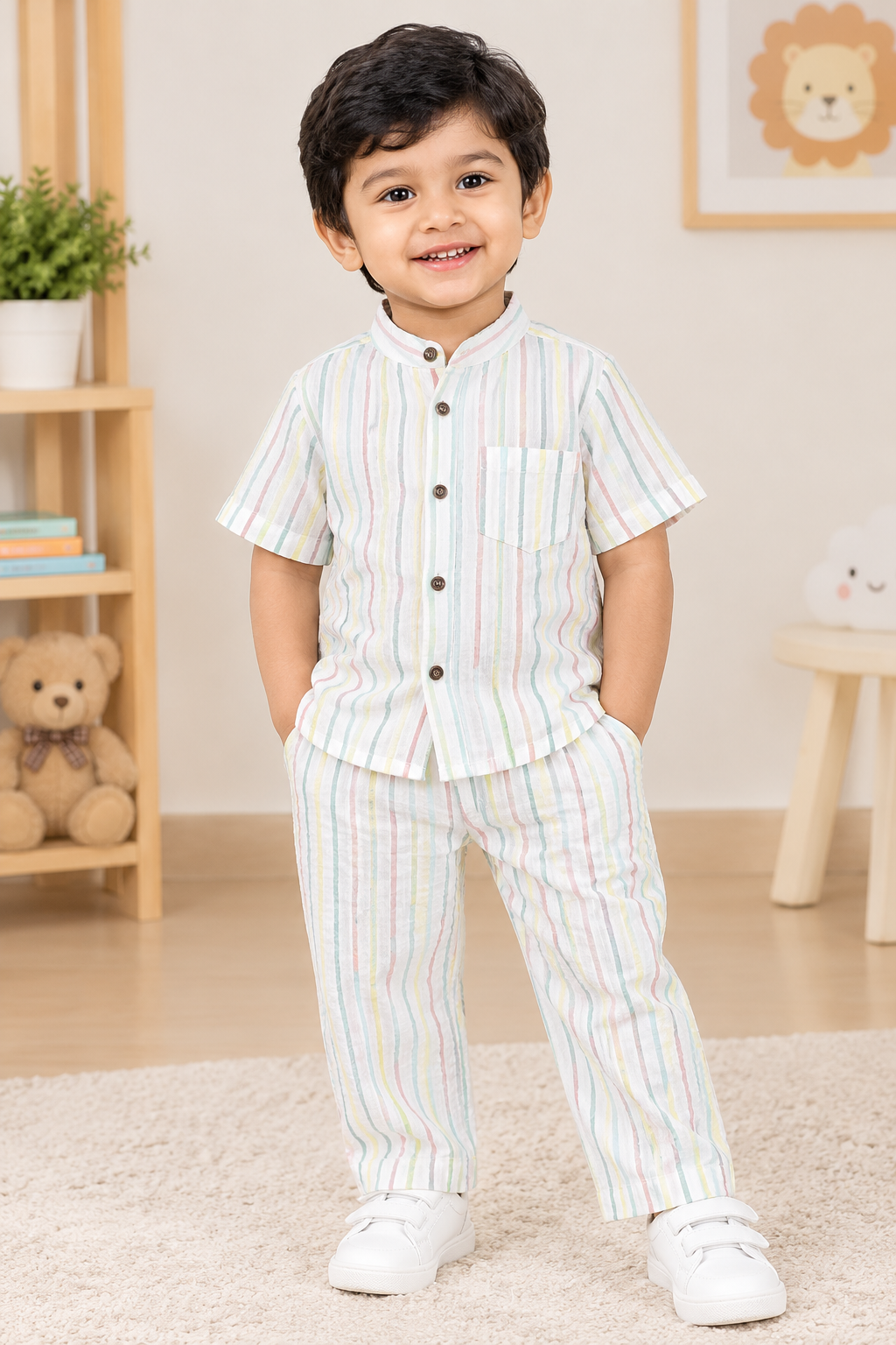 Branded Muslin Half Sleeve + Pant (2-6 Years) - Printed.