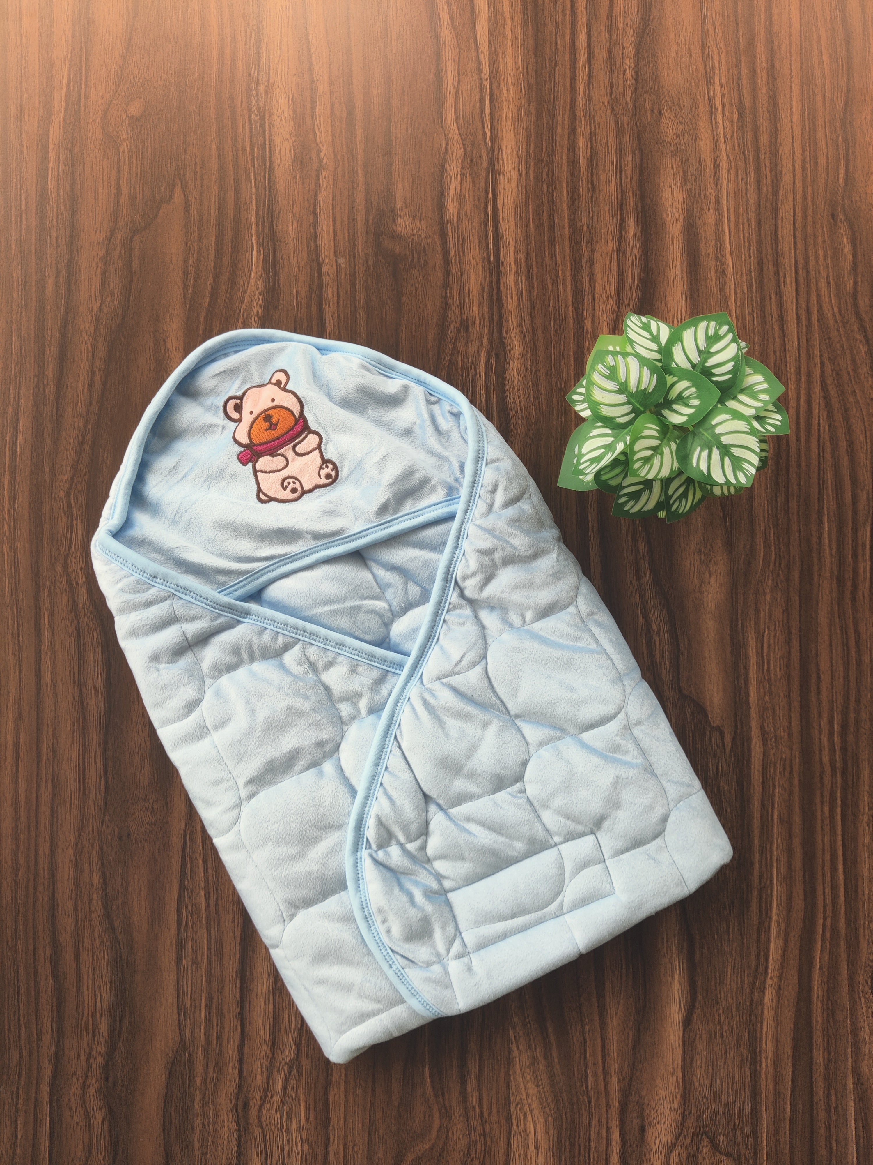 Warm Quilted Wrapper - Solid Embroidery