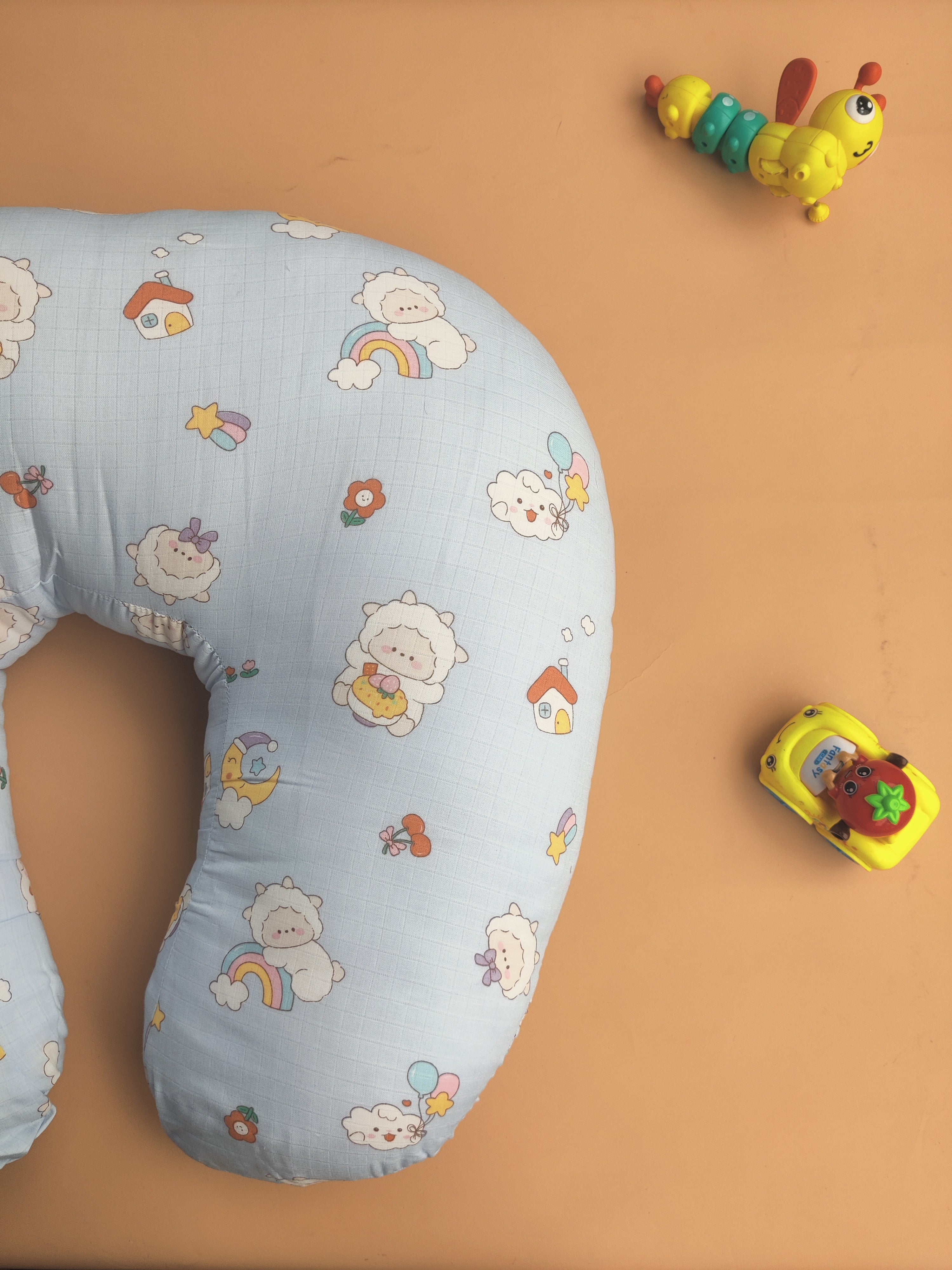 Muslin Feeding Pillow with Removable Washable Cover