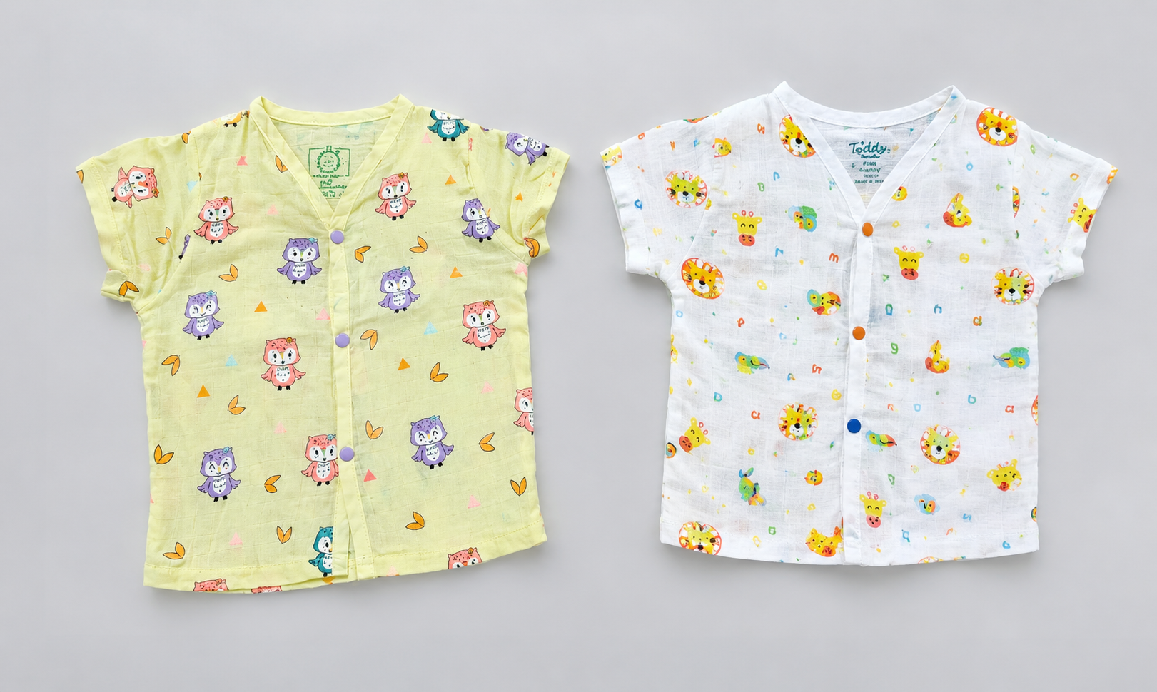 Muslin Half Sleeve Jabla (0-5 Years) Assorted
