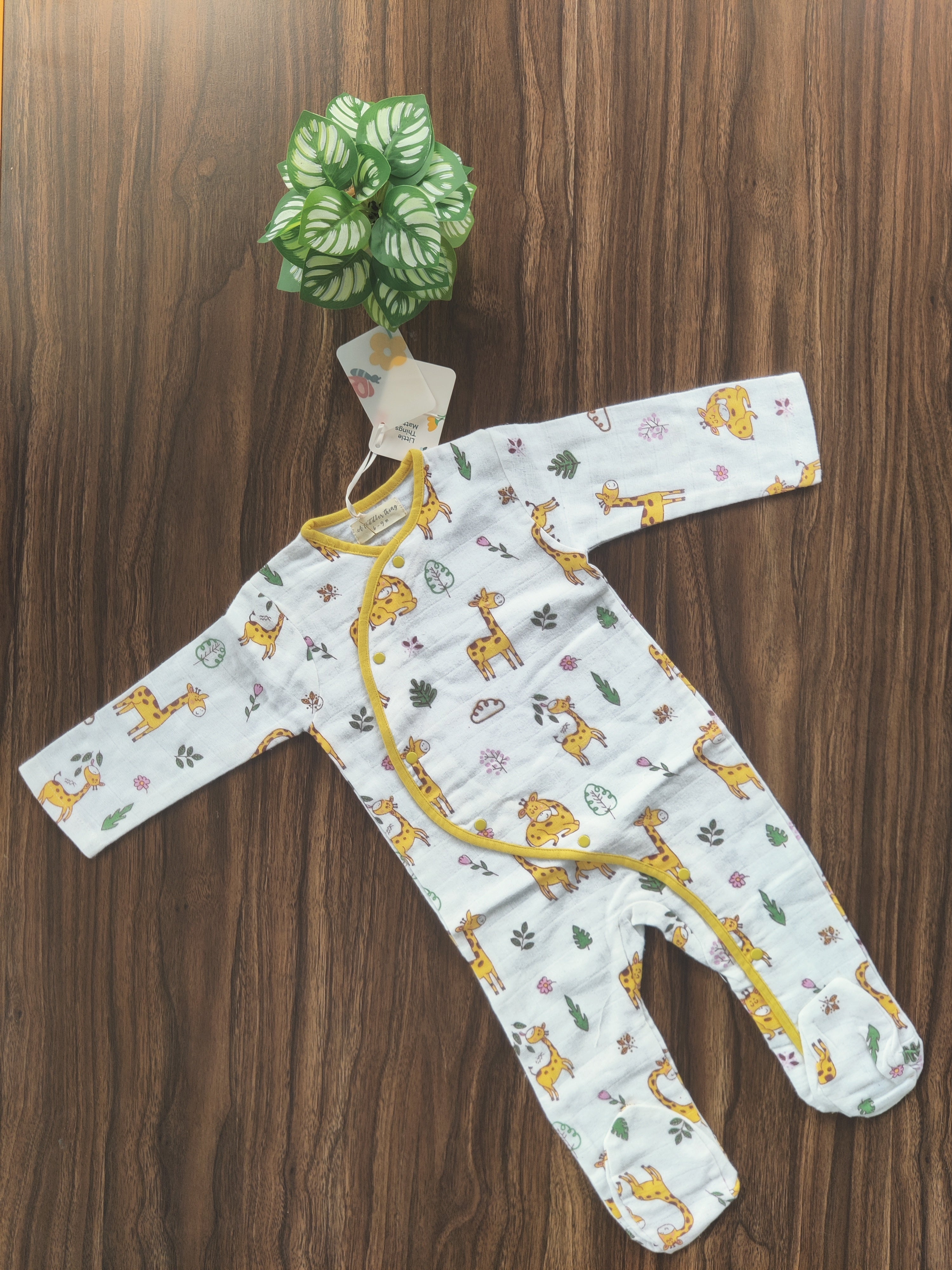 Muslin Cotton Sleepsuits - Rompers ( 6-9 Months)