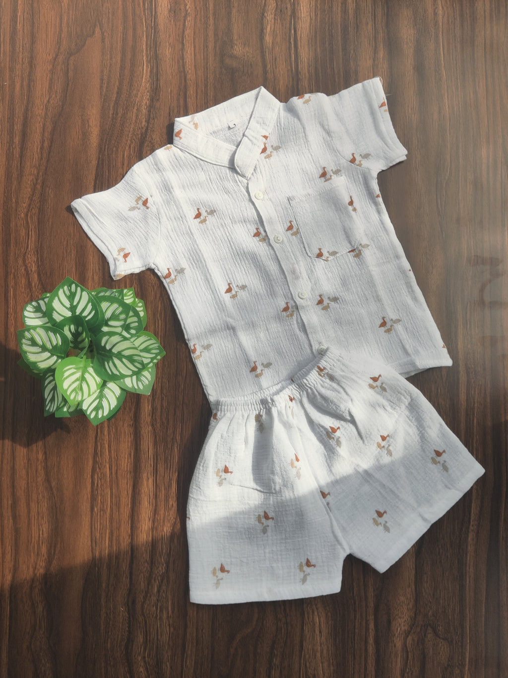 Crinkled Muslin Collared Co-Ord
