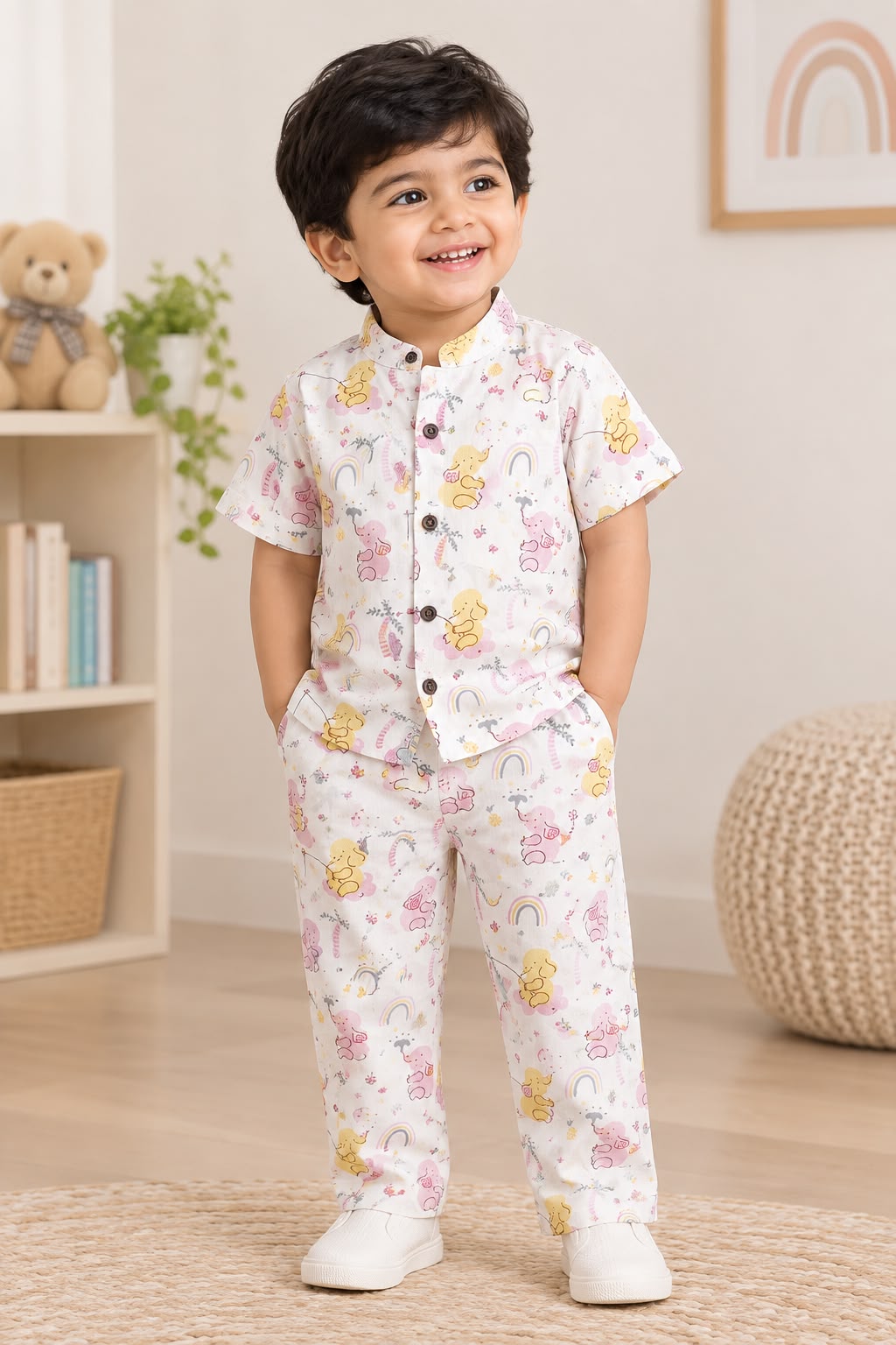 Branded Muslin Half Sleeve + Pant (2-6 Years) - Printed