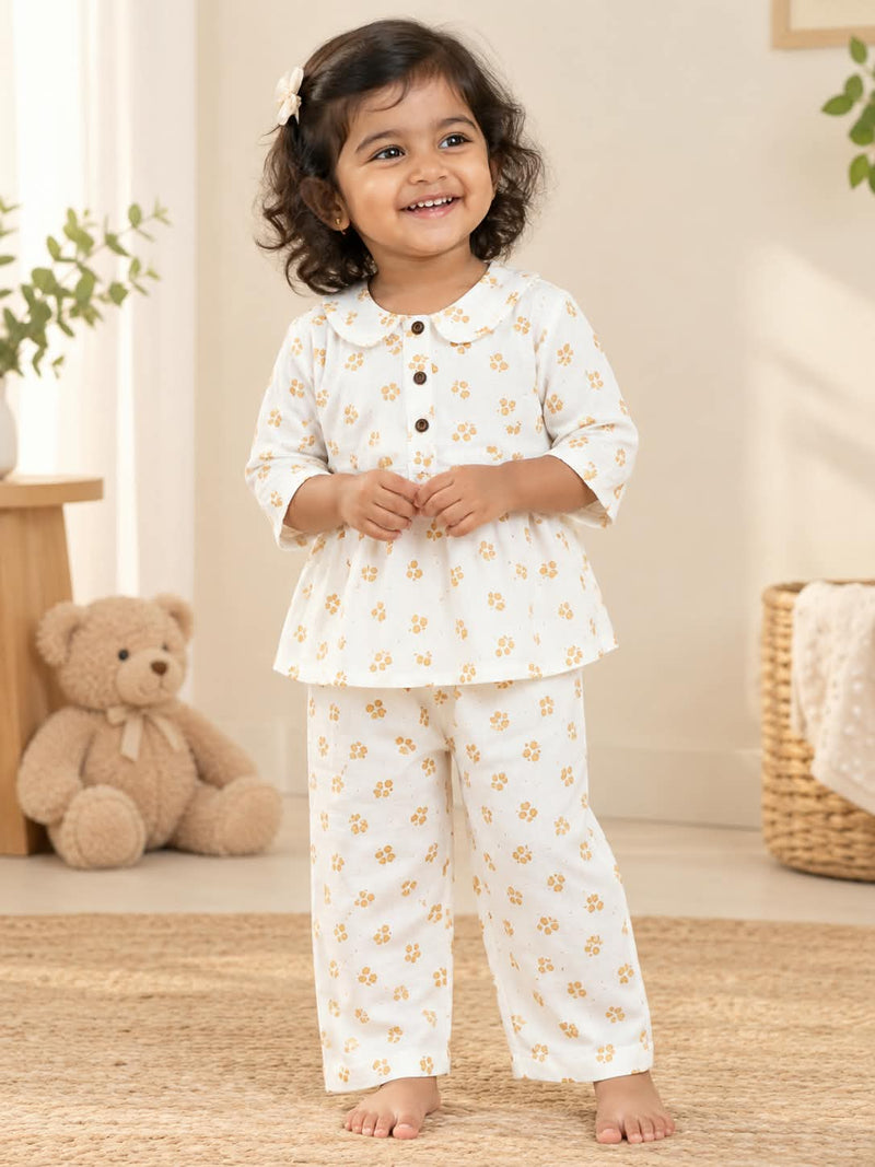 Muslin Peplum Co-Ord for Girls (2-6 years ) - Floral