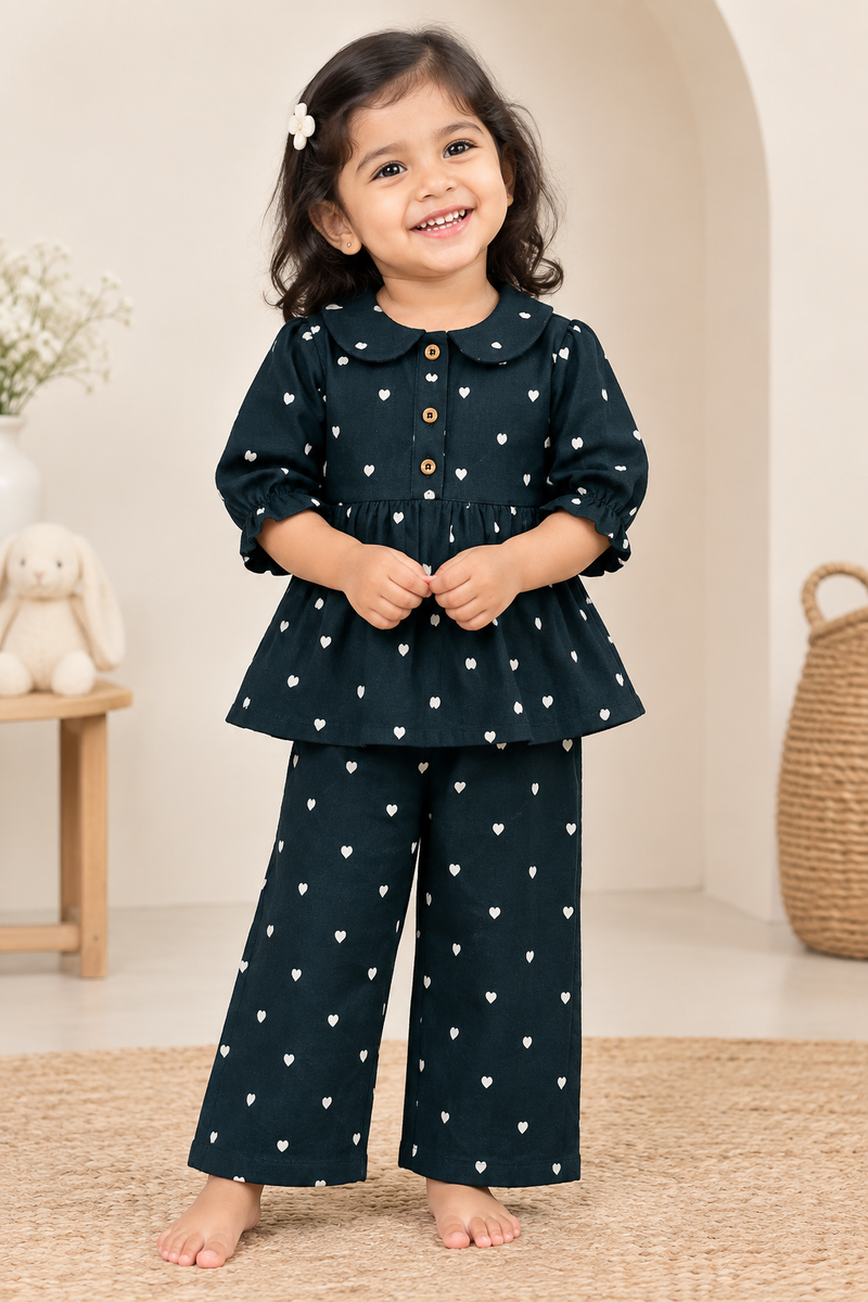 Muslin Peplum Co-Ord for Girls (2-6 years )