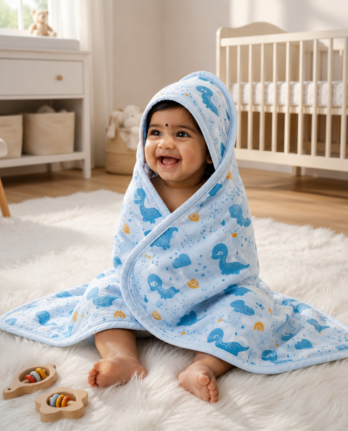 Premium Muslin Double Layered Hooded Towel