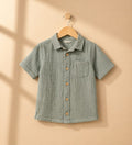 Branded Muslin Shirts - Greyish Green
