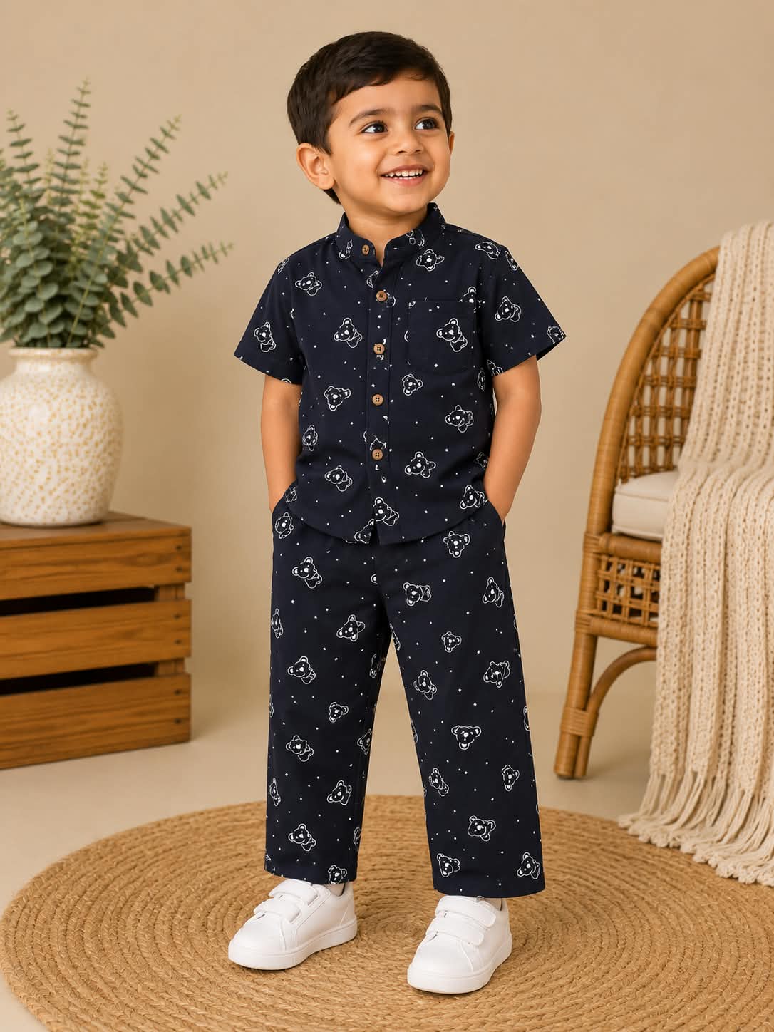 Branded Muslin Half Sleeve + Pant (2-6 Years) - Printed