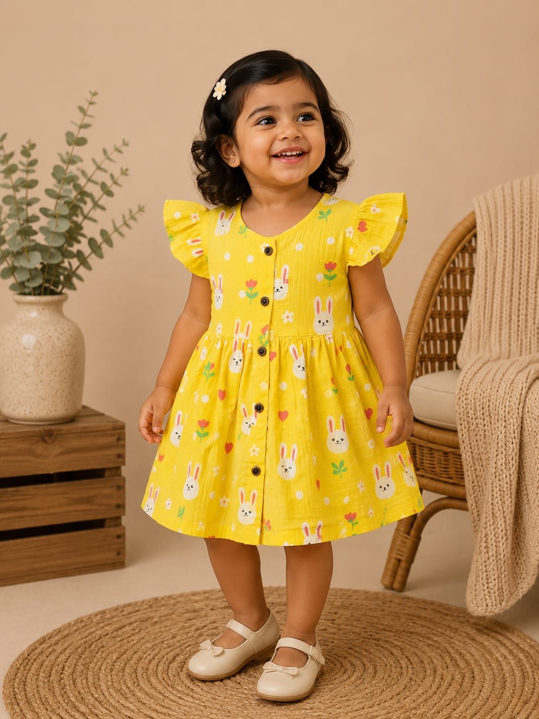 Muslin Butterfly Frill Frocks
