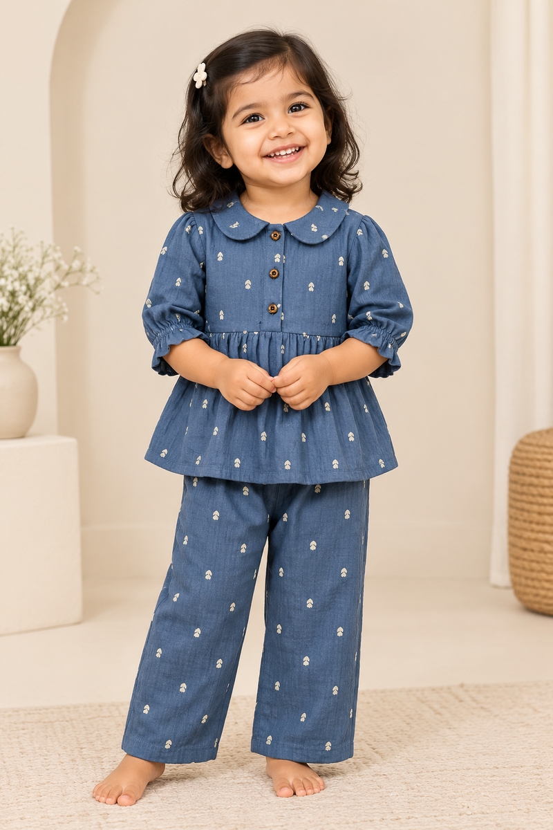 Muslin Peplum Co-Ord for Girls (2-6 years )