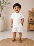 Printed Collared Muslin Co-Ord