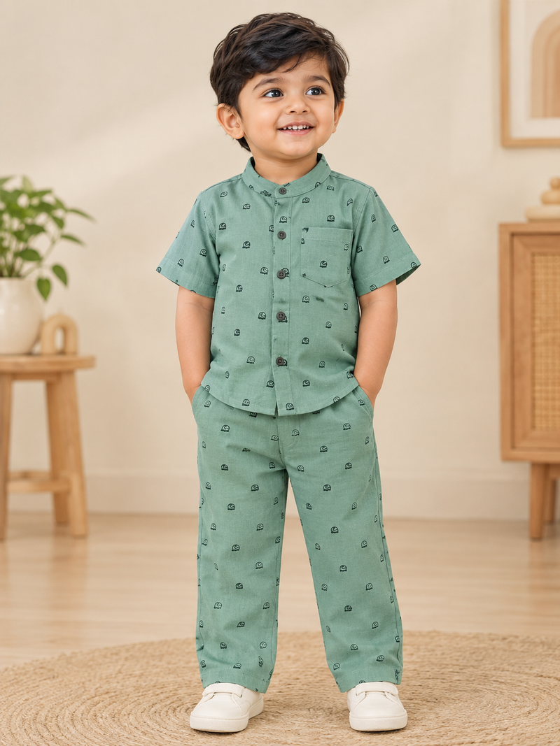 Branded Muslin Half Sleeve + Pant (2-6 Years) - Printed