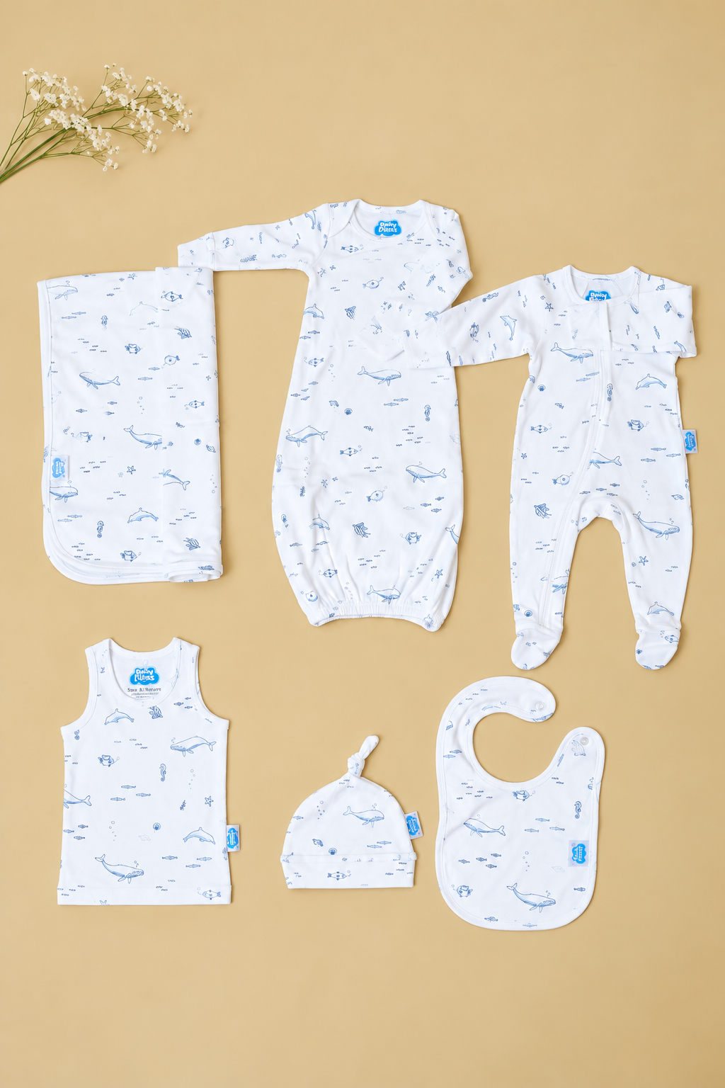 Organic cotton New Born Kit - Dolphin
