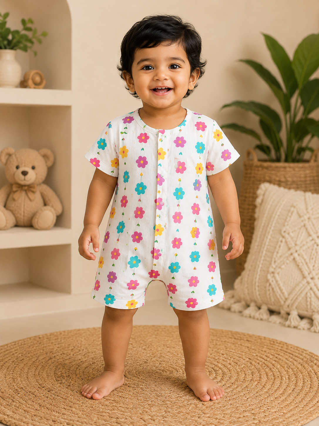 Muslin Half Sleeve Rompers