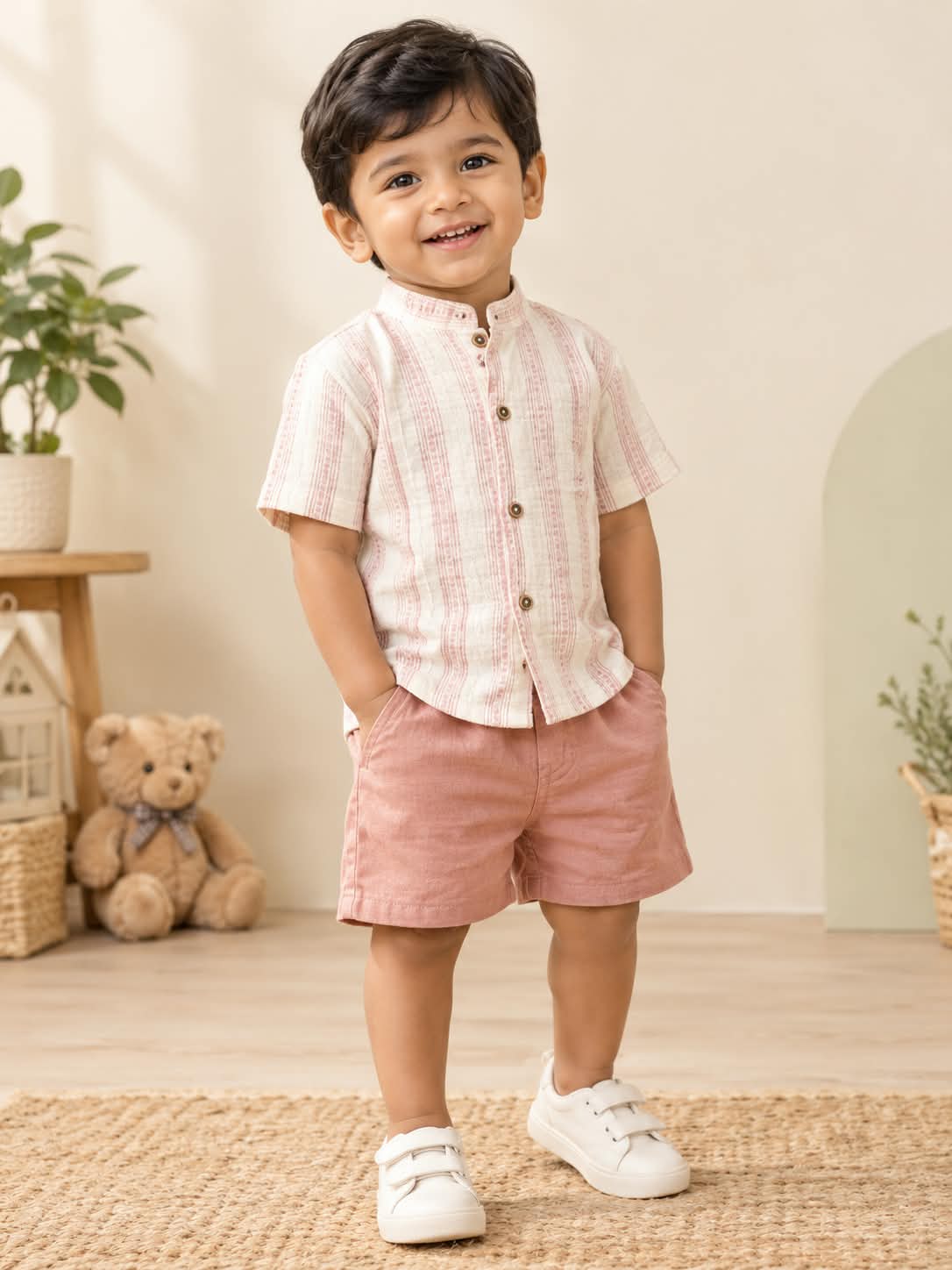 Premium Double Muslin Printed Co-Ord ( 0-4 Years ) - Stripes