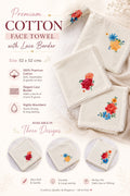 Premium Cotton Towels 50 x 50 cms ( Pack of Two )