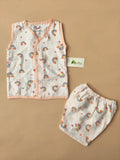 Color Muslin Sleeveless Co-Ord (3m- 12m)
