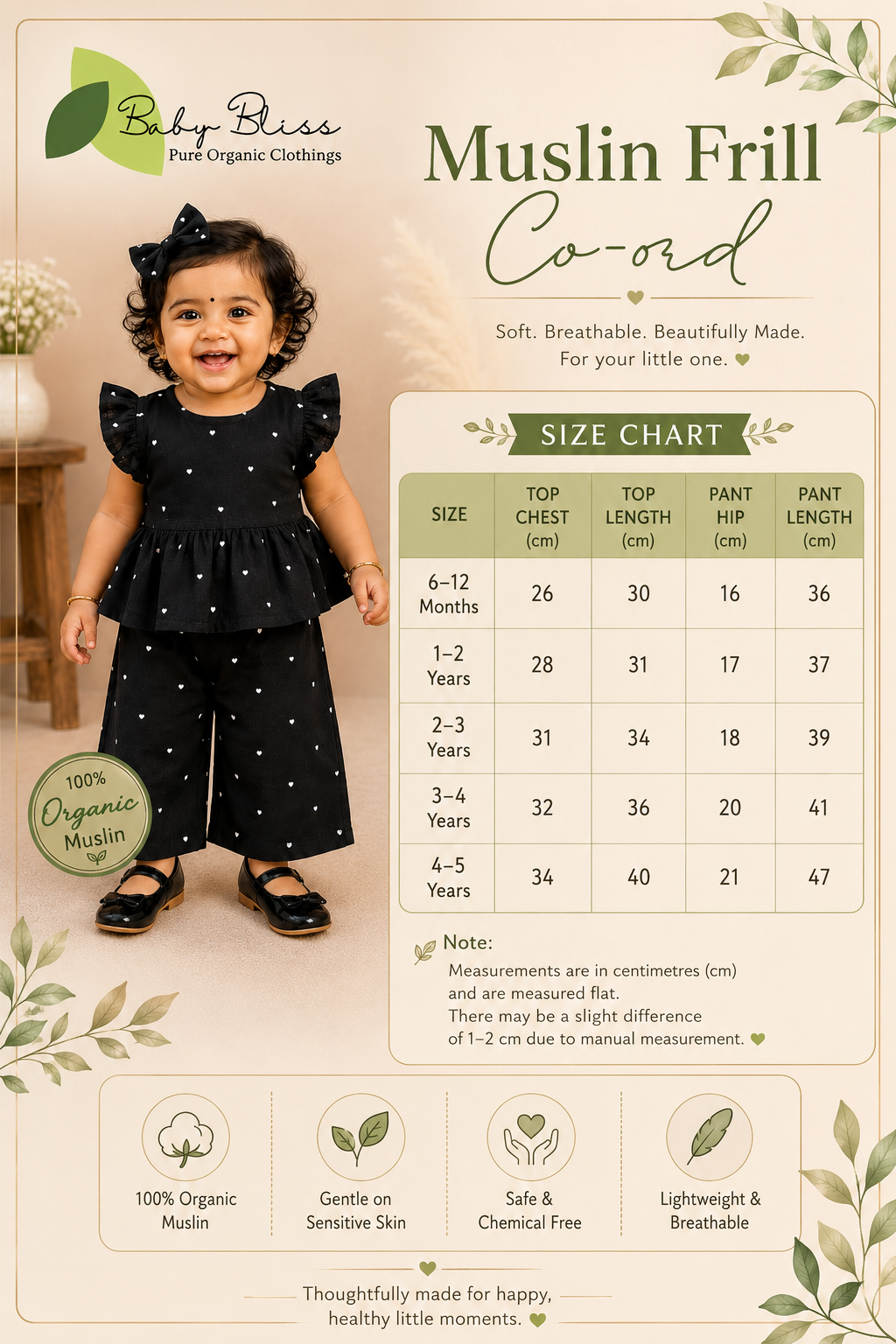 Muslin Frilled Half Sleeve + Pant