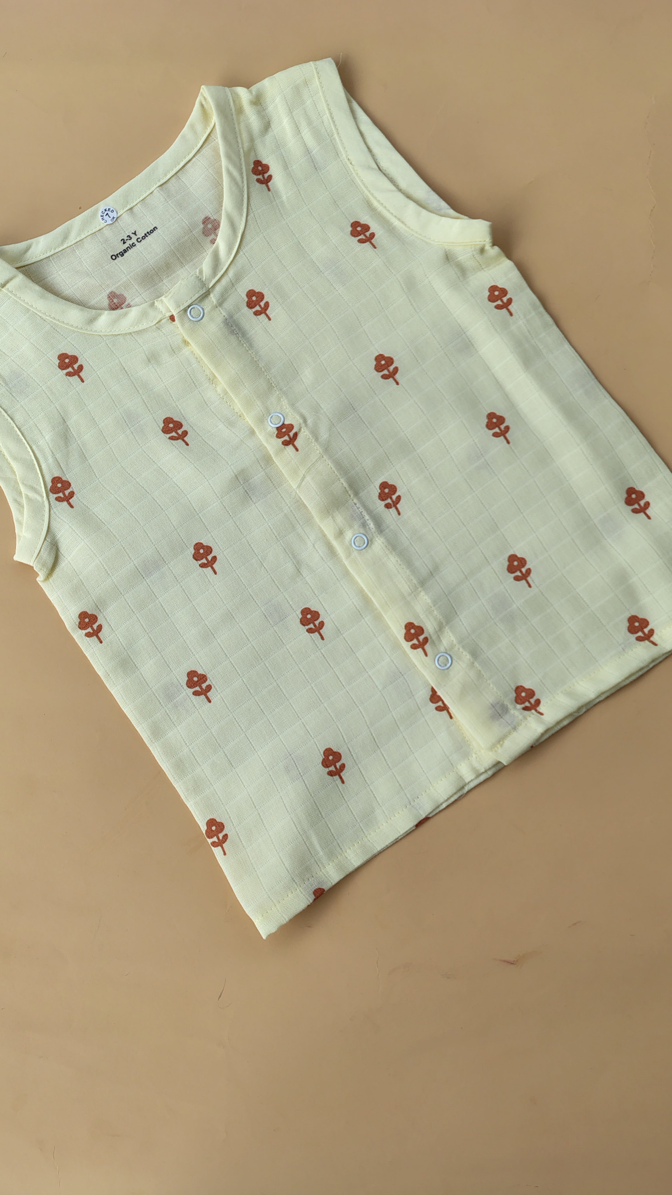 Color Printed Sleeveless Jabla