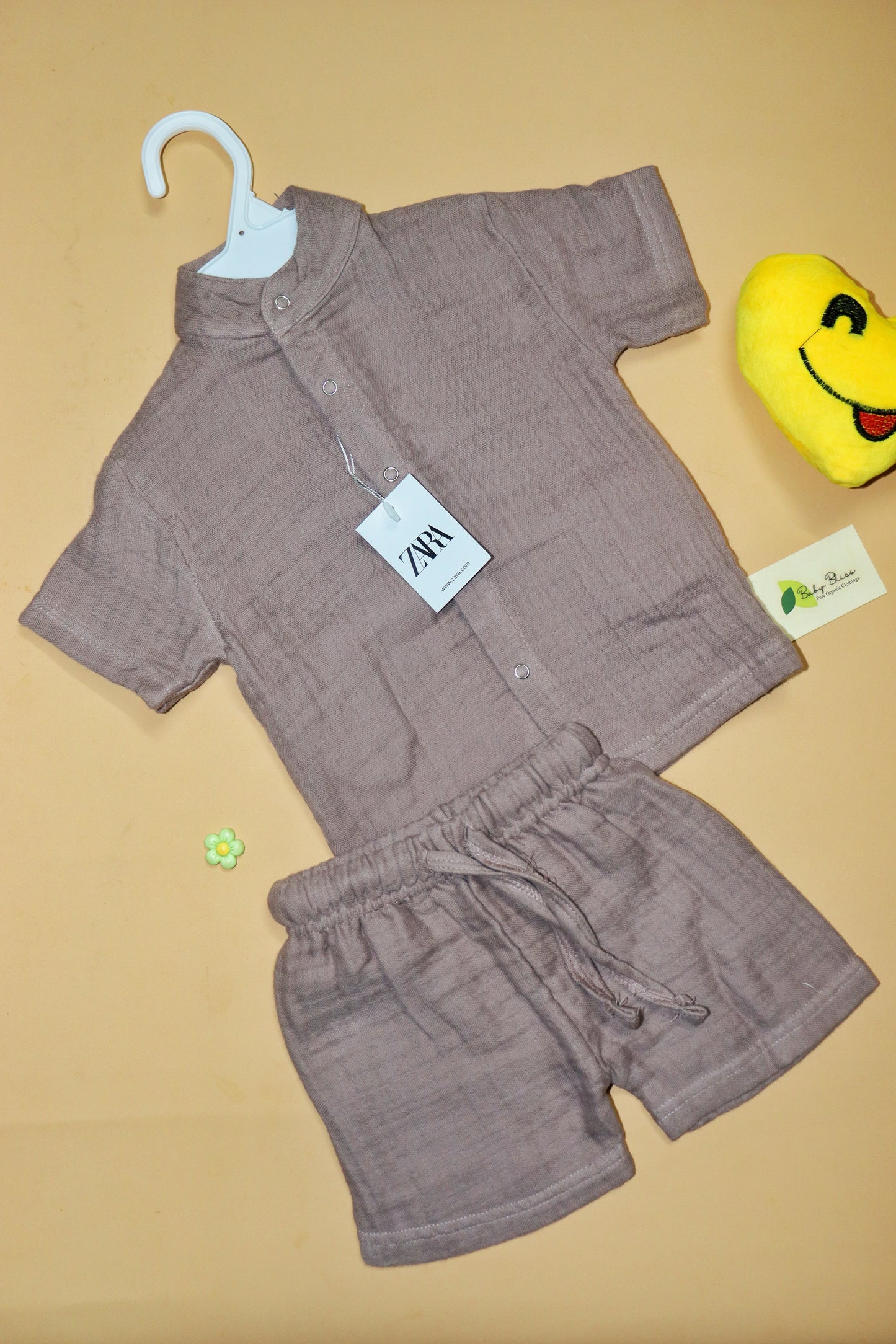 Muslin Chinese Collar Co-Ord Set for Babies (Up to 3 Years)