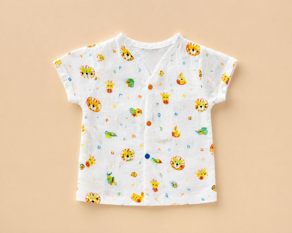 Muslin Half Sleeve Jabla (0-5 Years) Assorted