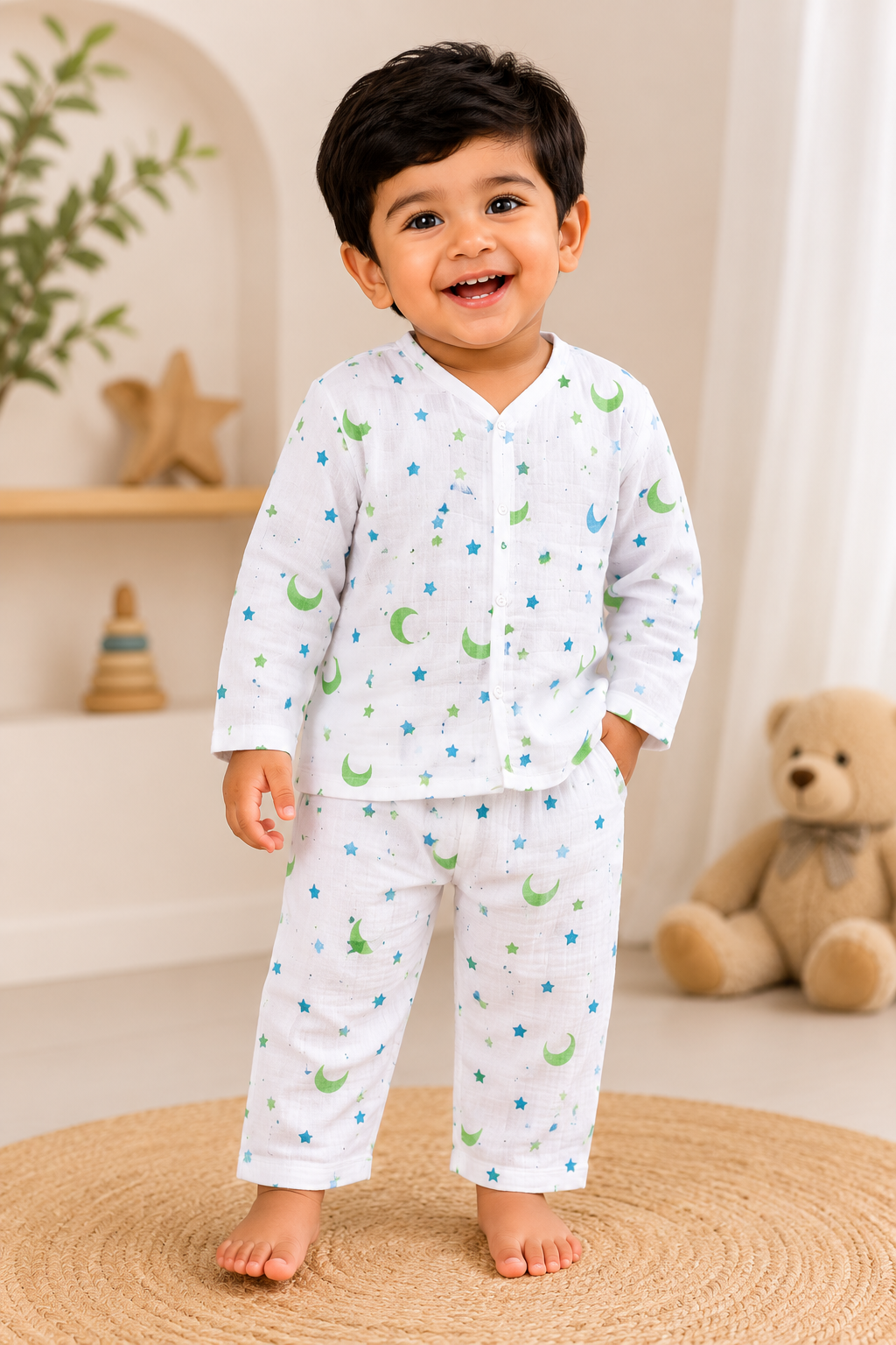 Muslin Sleepsuit with Diaper Allowance - Unisex