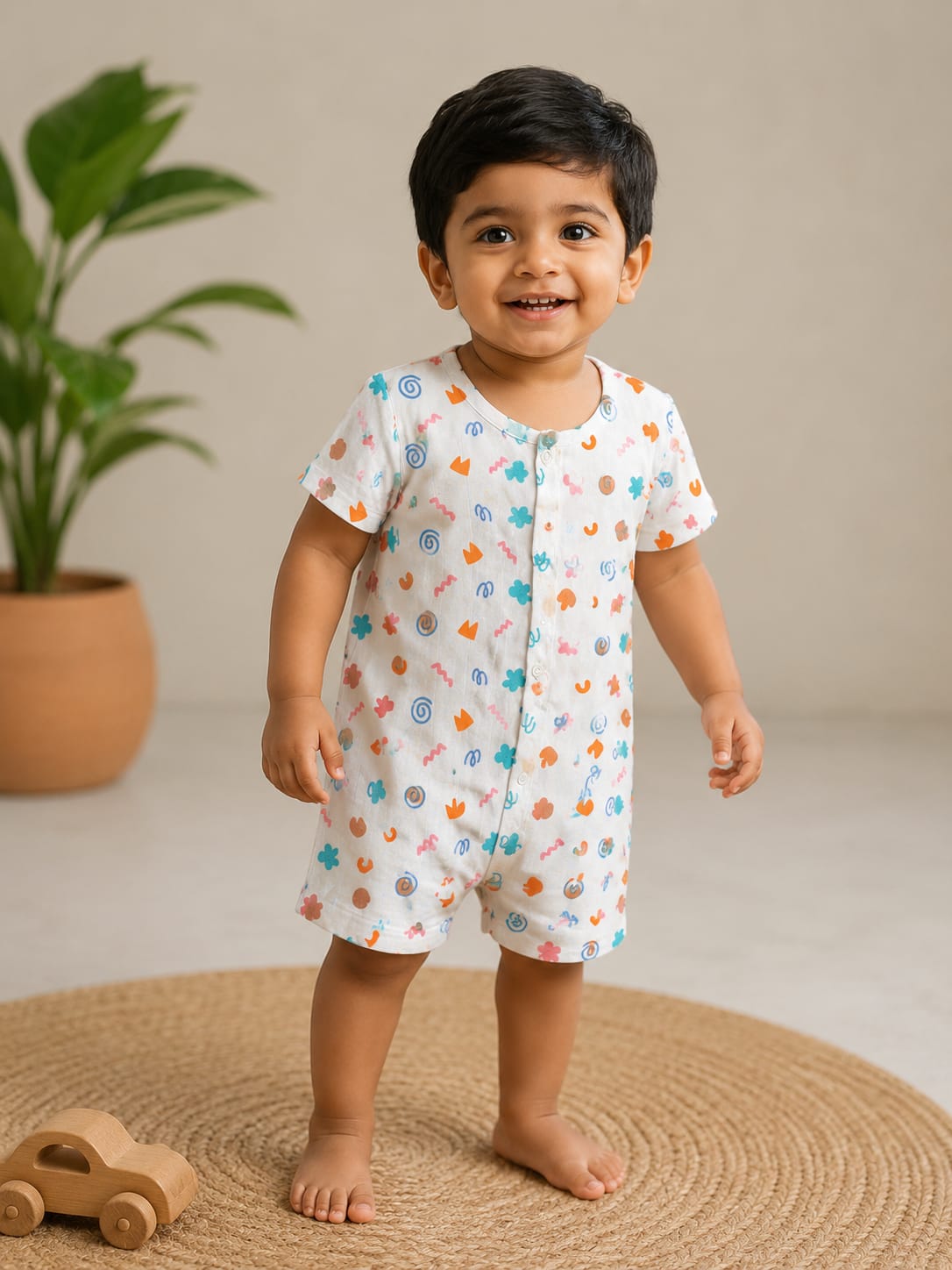 Muslin Half Sleeve Rompers