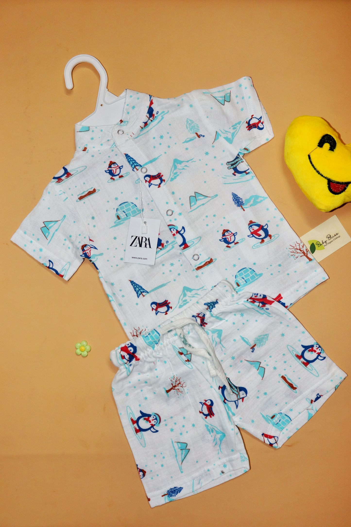 Muslin Chinese Collar Co-Ord Set for Babies (Up to 3 Years)