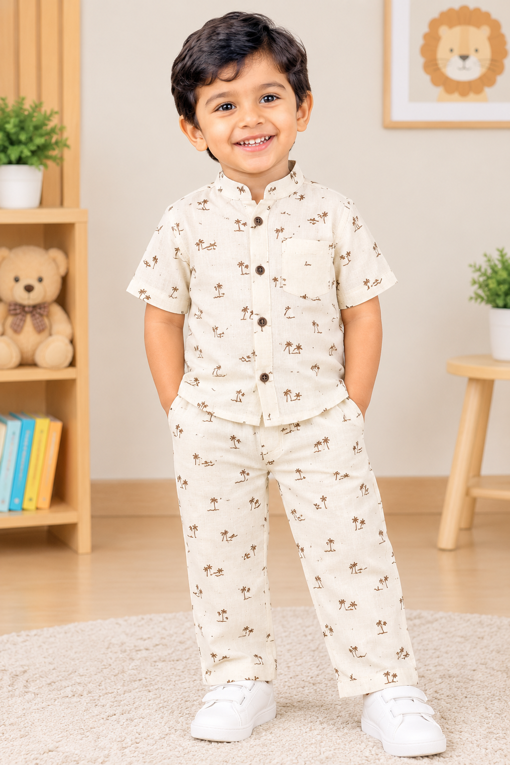 Branded Muslin Half Sleeve + Pant (2-6 Years) - Printed.