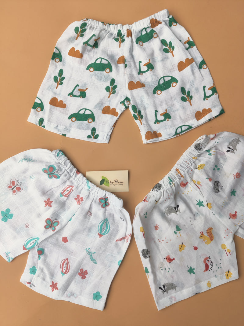 Muslin Cotton Shorts - Pack of Five