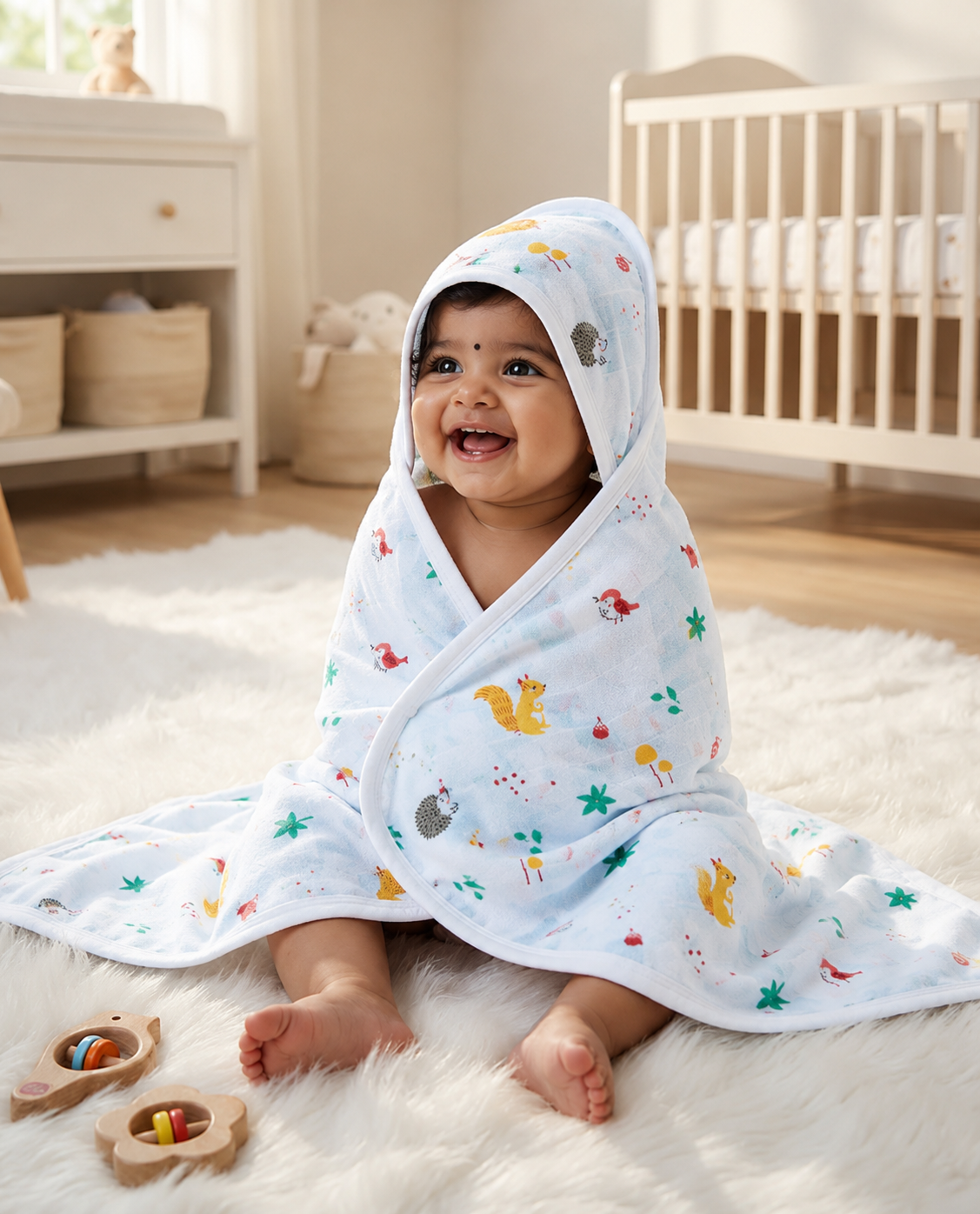 Premium Muslin Double Layered Hooded Towel